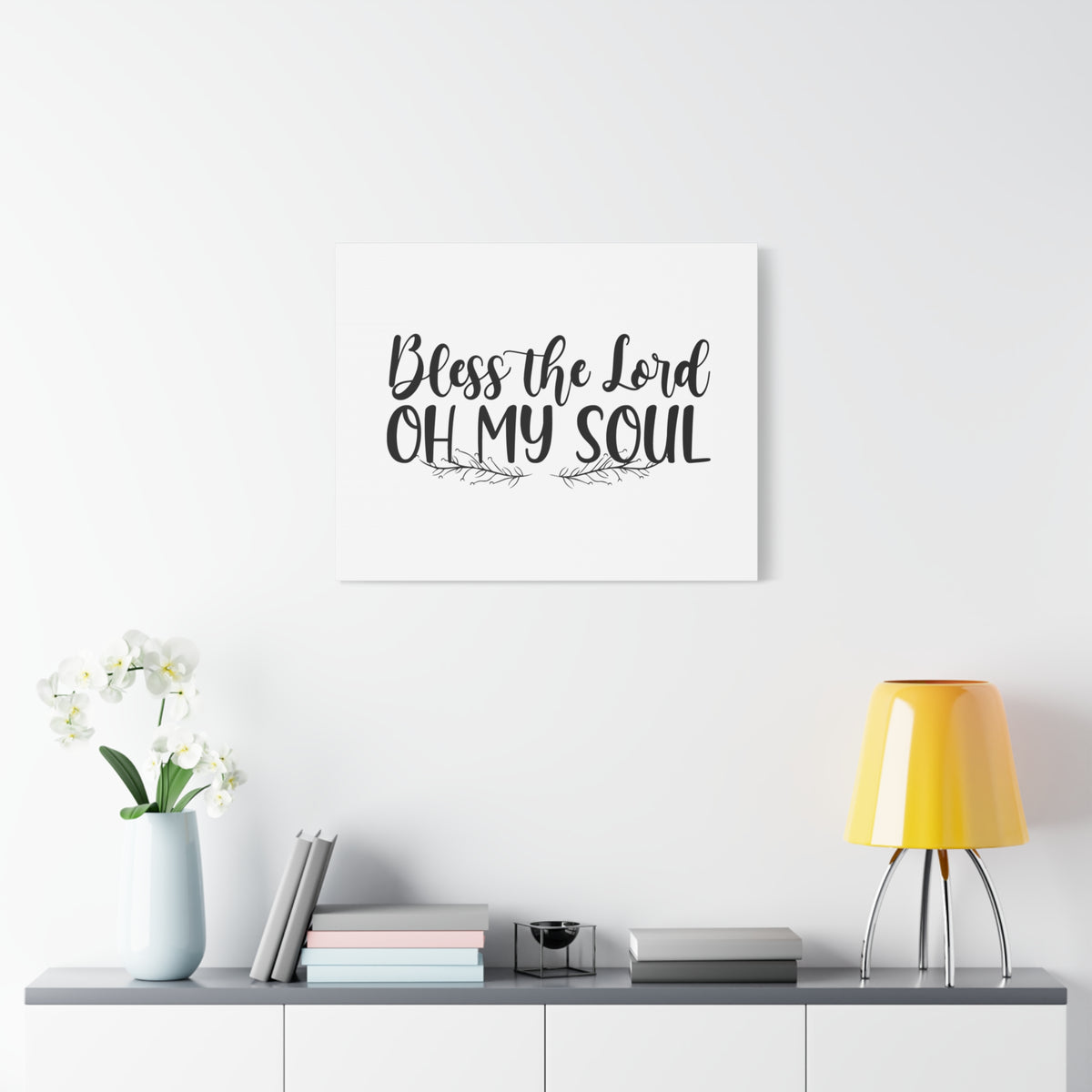 Scripture Canvas Bless The Lord, Oh My Soul Psalm 103:1 Christian Wall Art Bible Verse Print Ready to Hang-Express Your Love Gifts