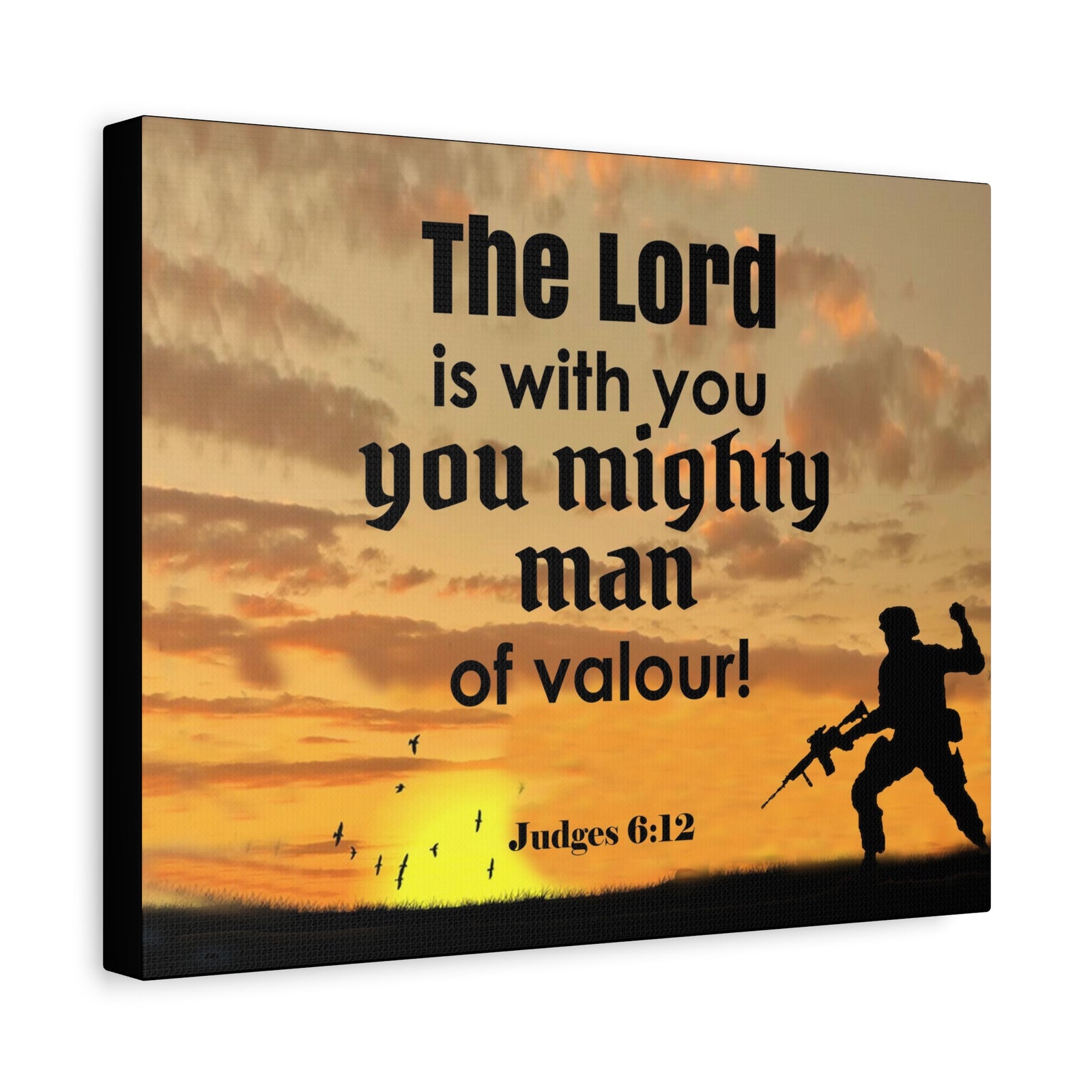 Scripture Wall Lord is with You Judges 6:12 Bible Chapter Canvas Christian Wall Art Ready to Hang-Express Your Love Gifts