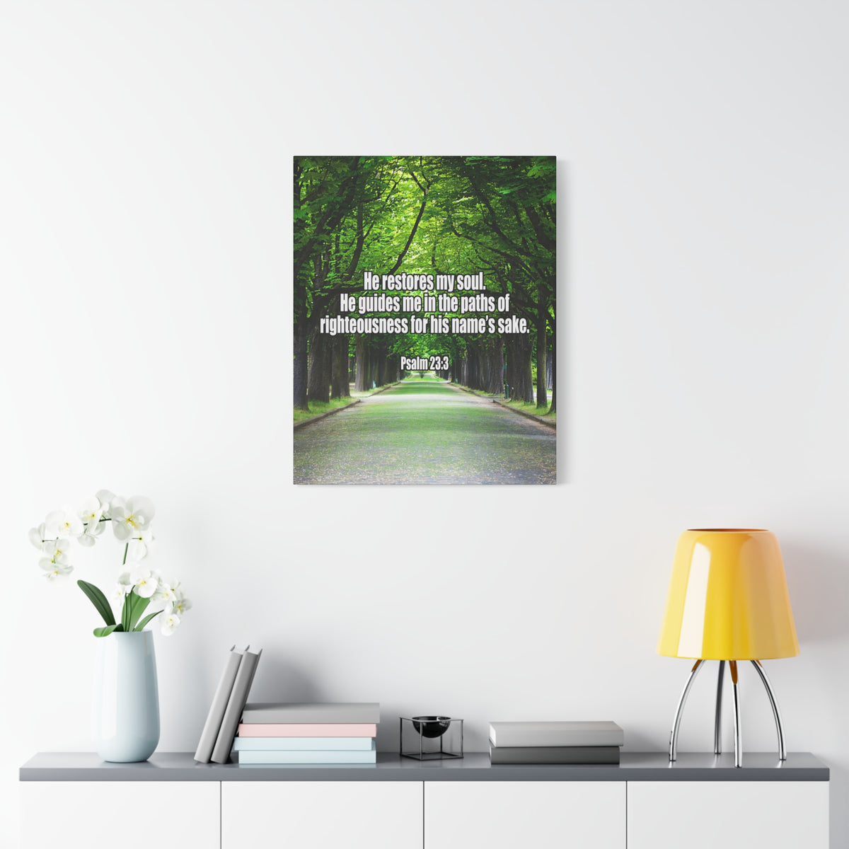 Bible Verse Canvas You Restore My Soul Psalm 23:3 Wall Art Christian Home Decor-Express Your Love Gifts