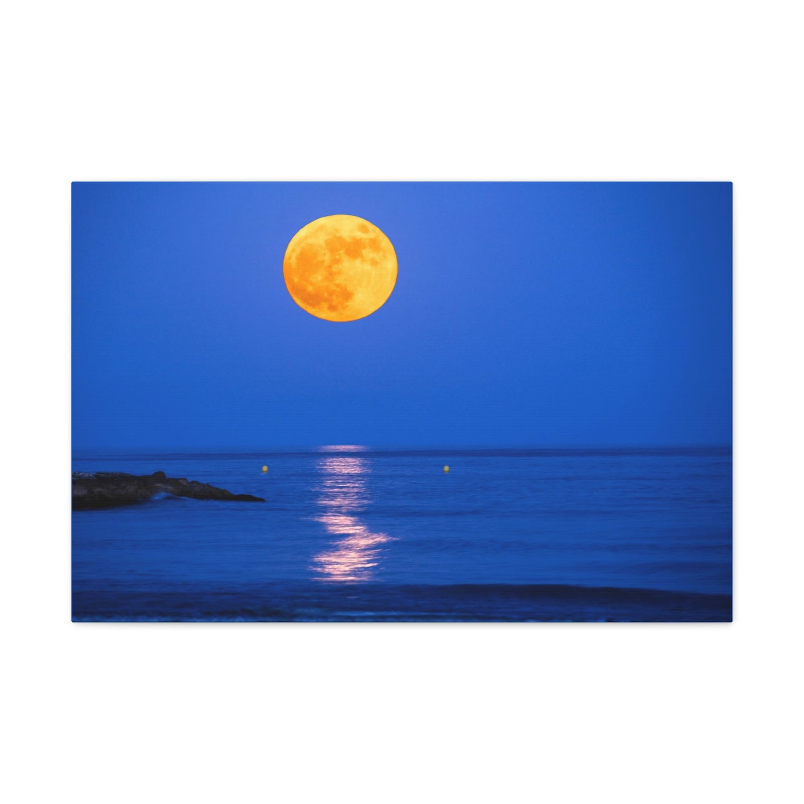 Super Moon over Seascape Sea Canvas Wall Art for Home Decor Ready-to-Hang-Express Your Love Gifts