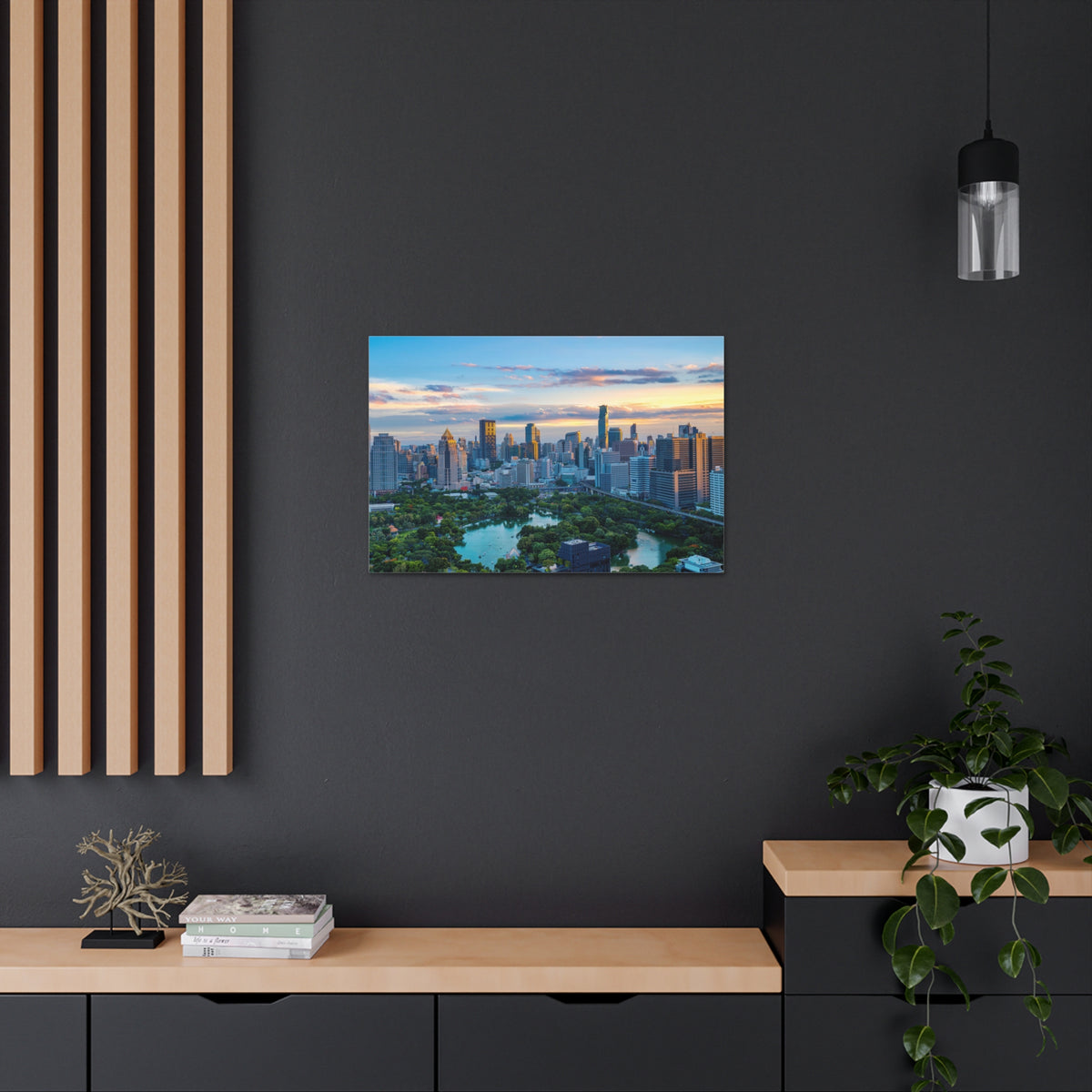 Bangkok Daytime Skyline Canvas Artwork High-Quality Breathtaking Stunning Cityscape for Home Decor Ready to Hang-Express Your Love Gifts