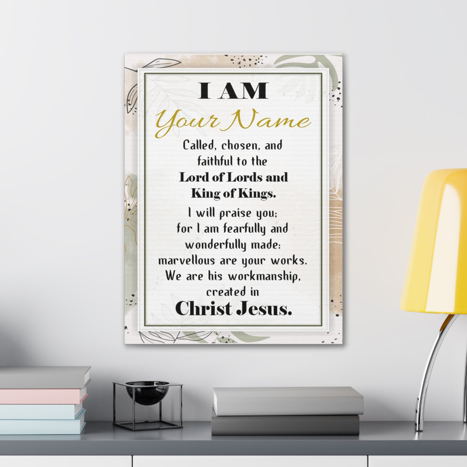 Personalized Called Chosen in Christ's Workmanship Bible Chapter Canvas Christian Wall Art Ready to Hang-Express Your Love Gifts