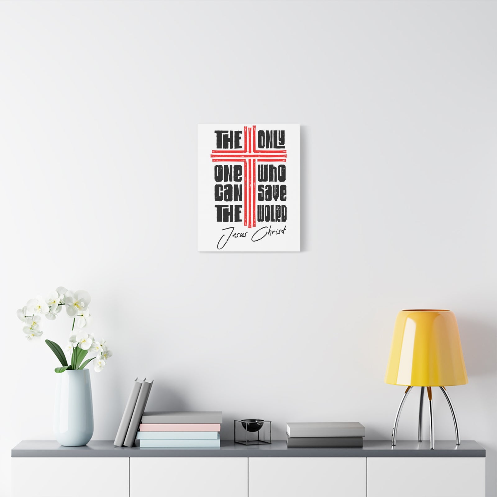 Scripture Walls Only Jesus Can Save Bible Verse Canvas Christian Wall Art Ready to Hang Unframed-Express Your Love Gifts