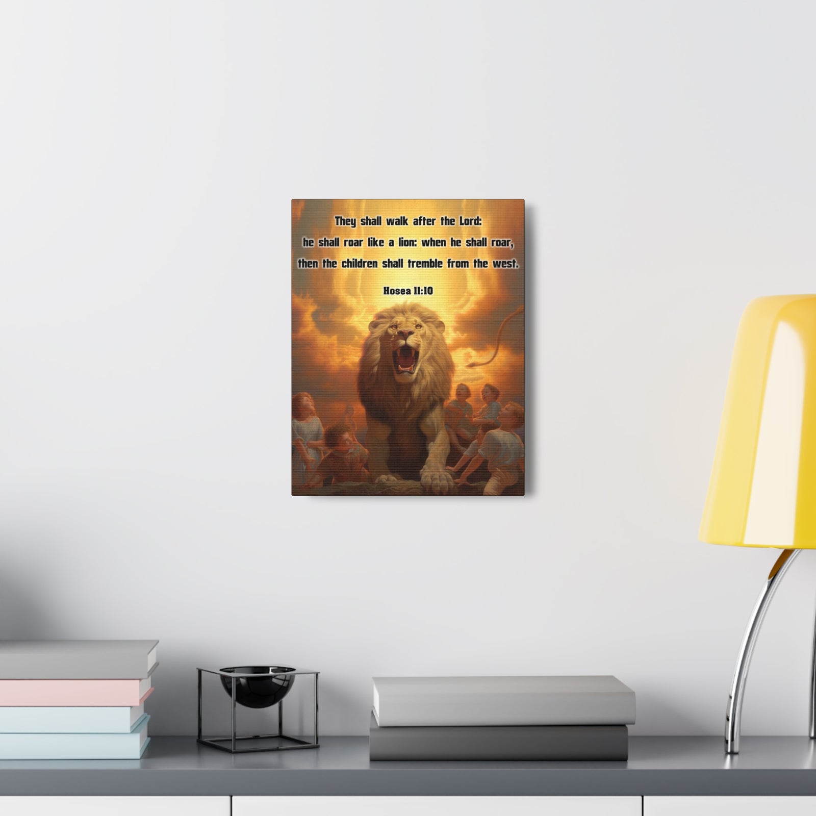 Scripture Walls They Shall Walk After the Lord Hosea 11:10 Christian Wall Art Print Ready to Hang Unframed-Express Your Love Gifts