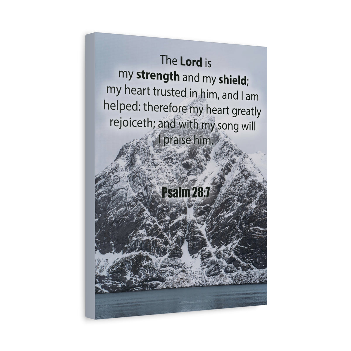 Bible Verse CanvasThe Lord is My Strength and Shield Psalm 28:7 Christian Home Decor Scripture Art-Express Your Love Gifts