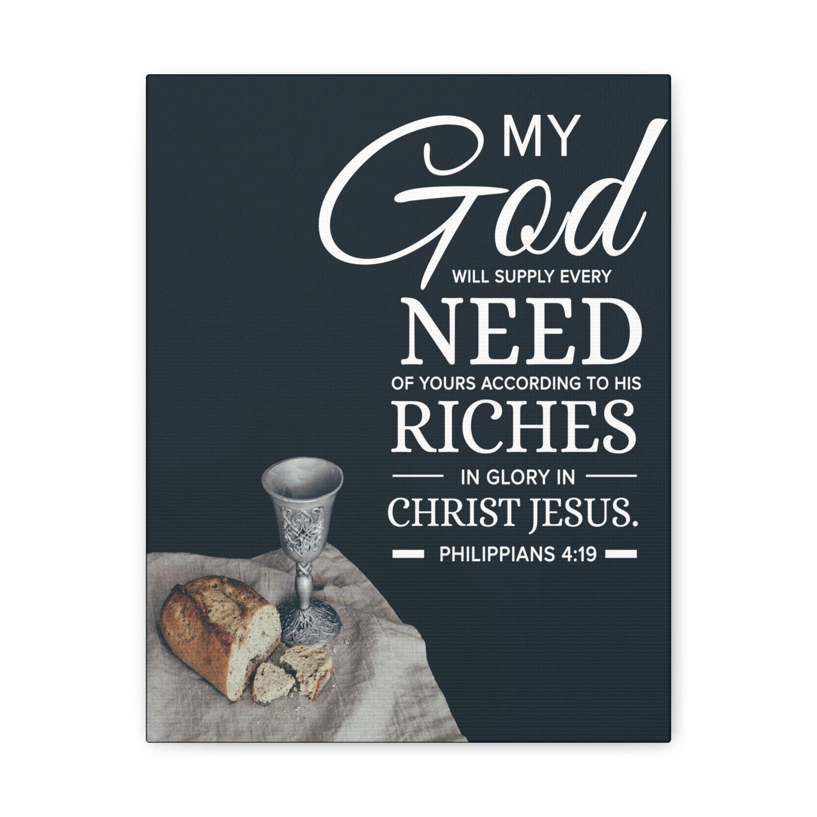 Bible Verse Canvas My God Need Riches Philippians 4:19 Wall Art Christian Home Decor-Express Your Love Gifts