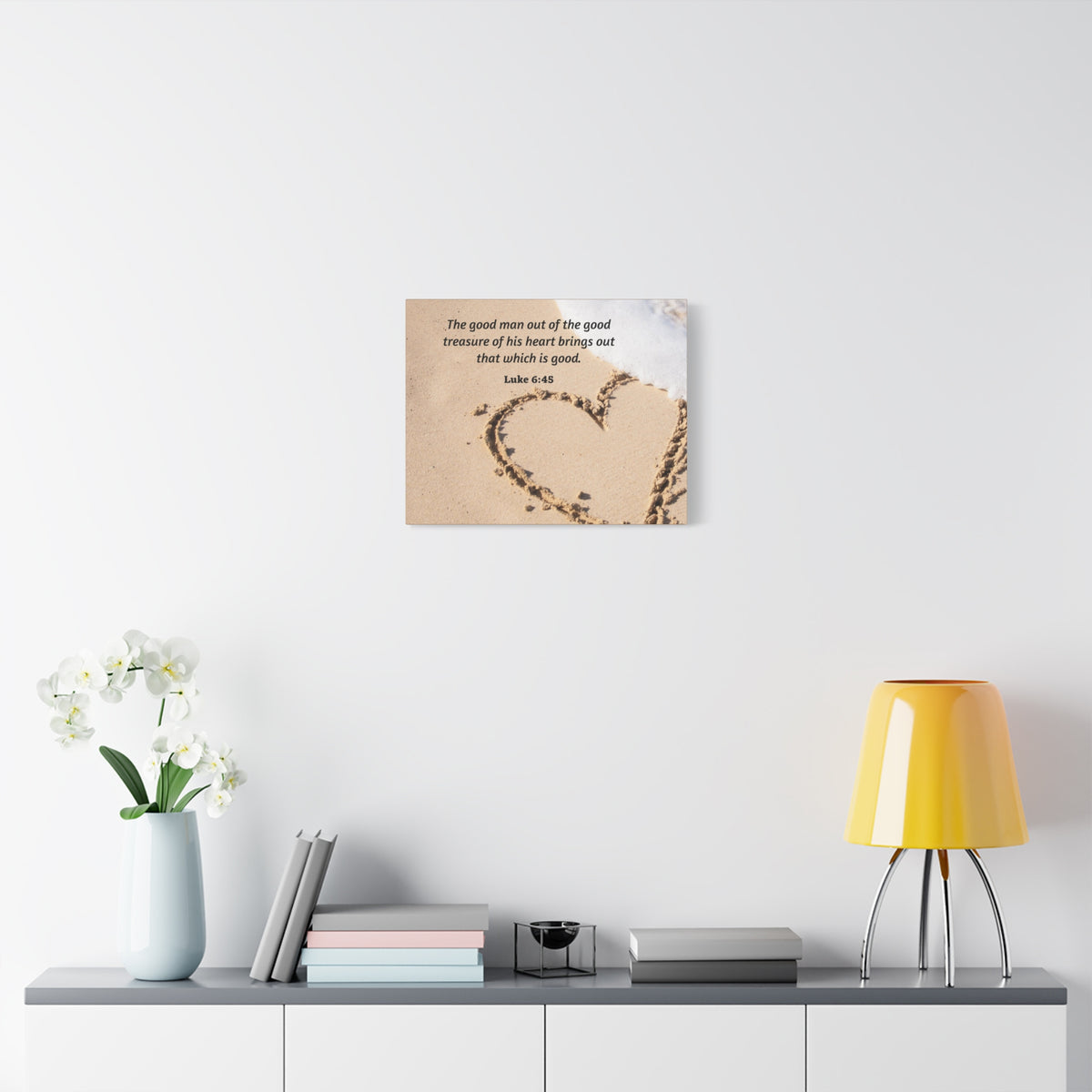 Scripture Canvas Good Treasure Luke 6:45 Christian Wall Art Bible Verse Print Ready to Hang-Express Your Love Gifts