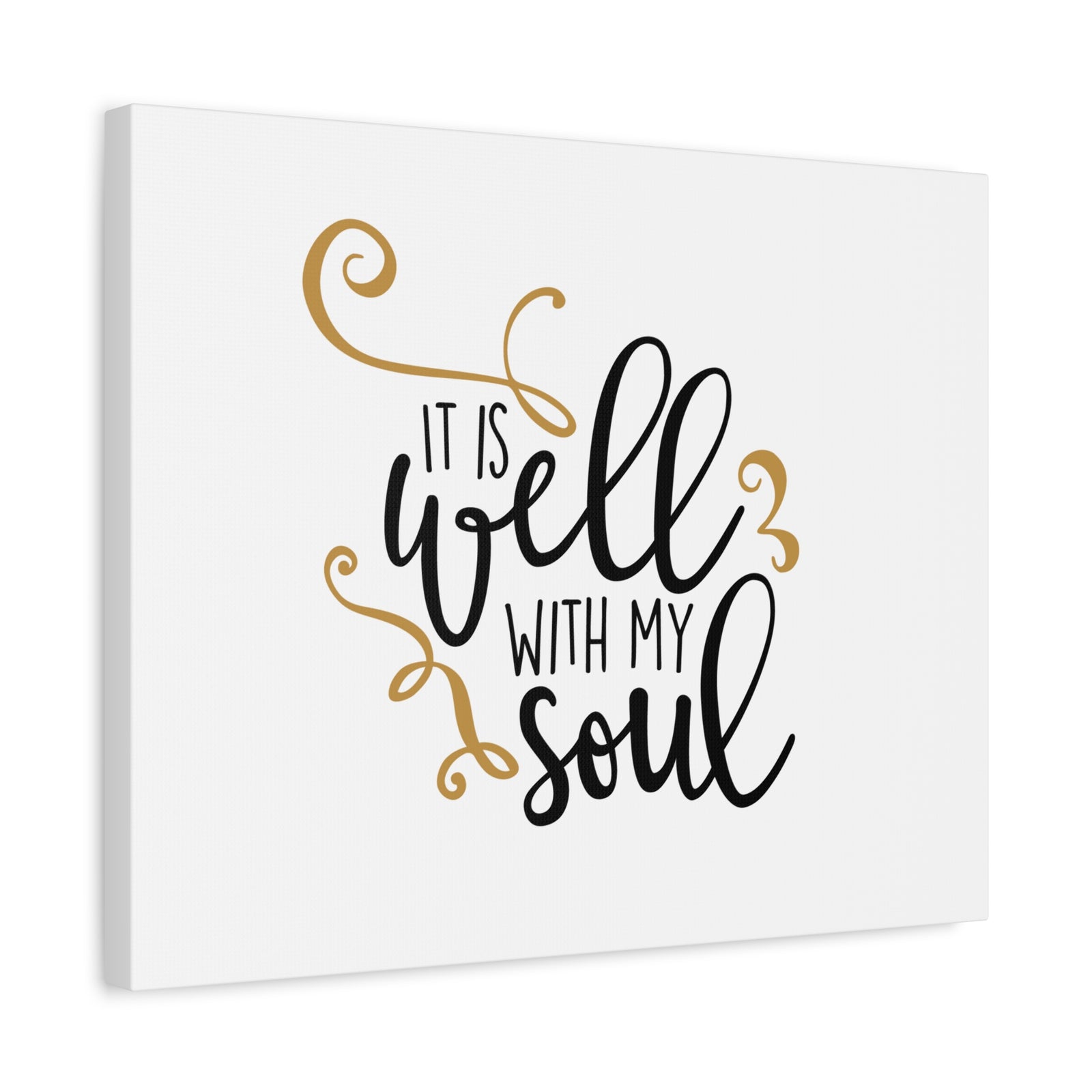Scripture Canvas It Is Well With My Soul Psalm 42:7 White Christian Wall Art Bible Verse Print Ready to Hang-Express Your Love Gifts
