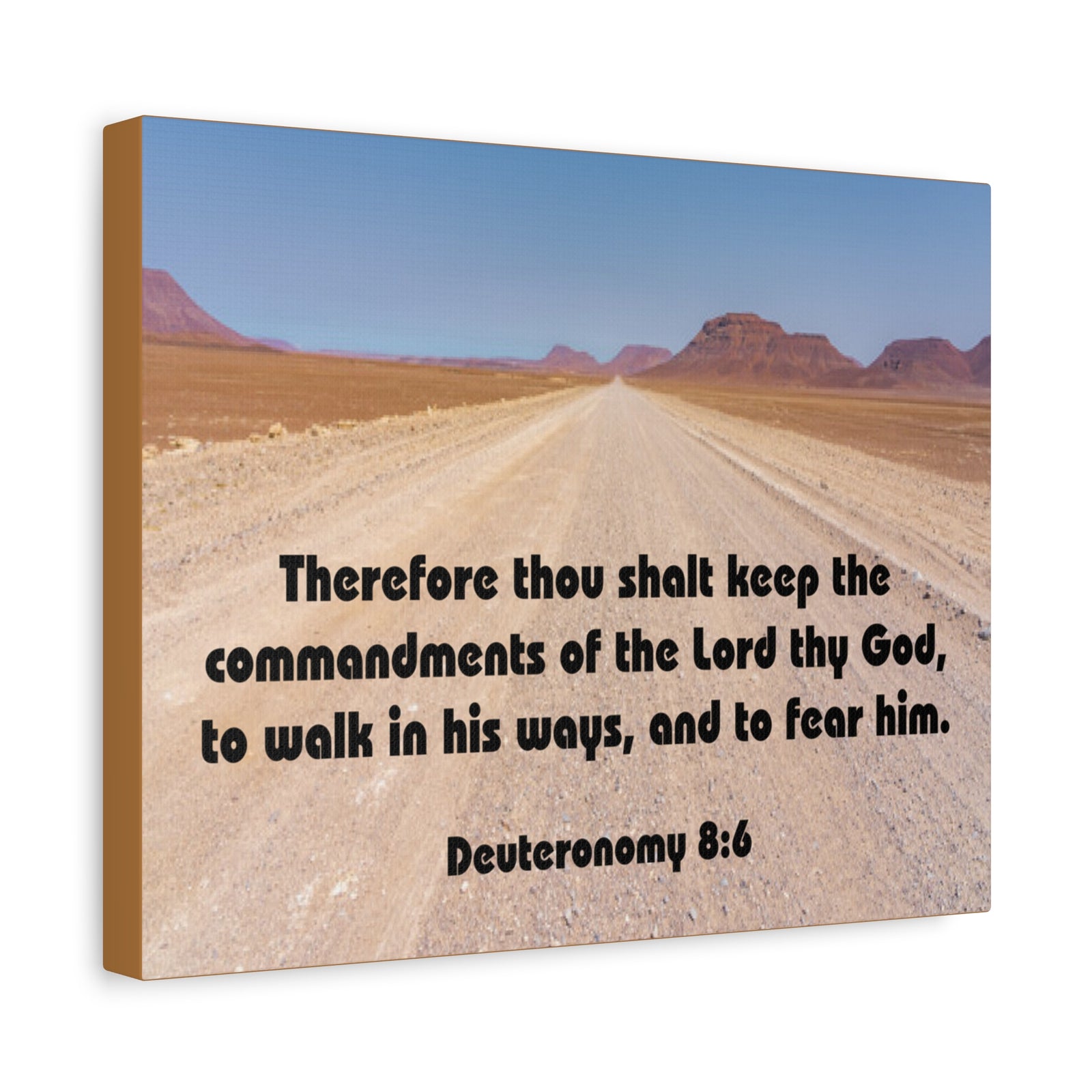 Bible Verse Canvas The Commandments of The Lord Thy God Deuteronomy 8:6 Christian Home Décor Wall Art Scripture Ready to Hang Faith Print-Express Your Love Gifts