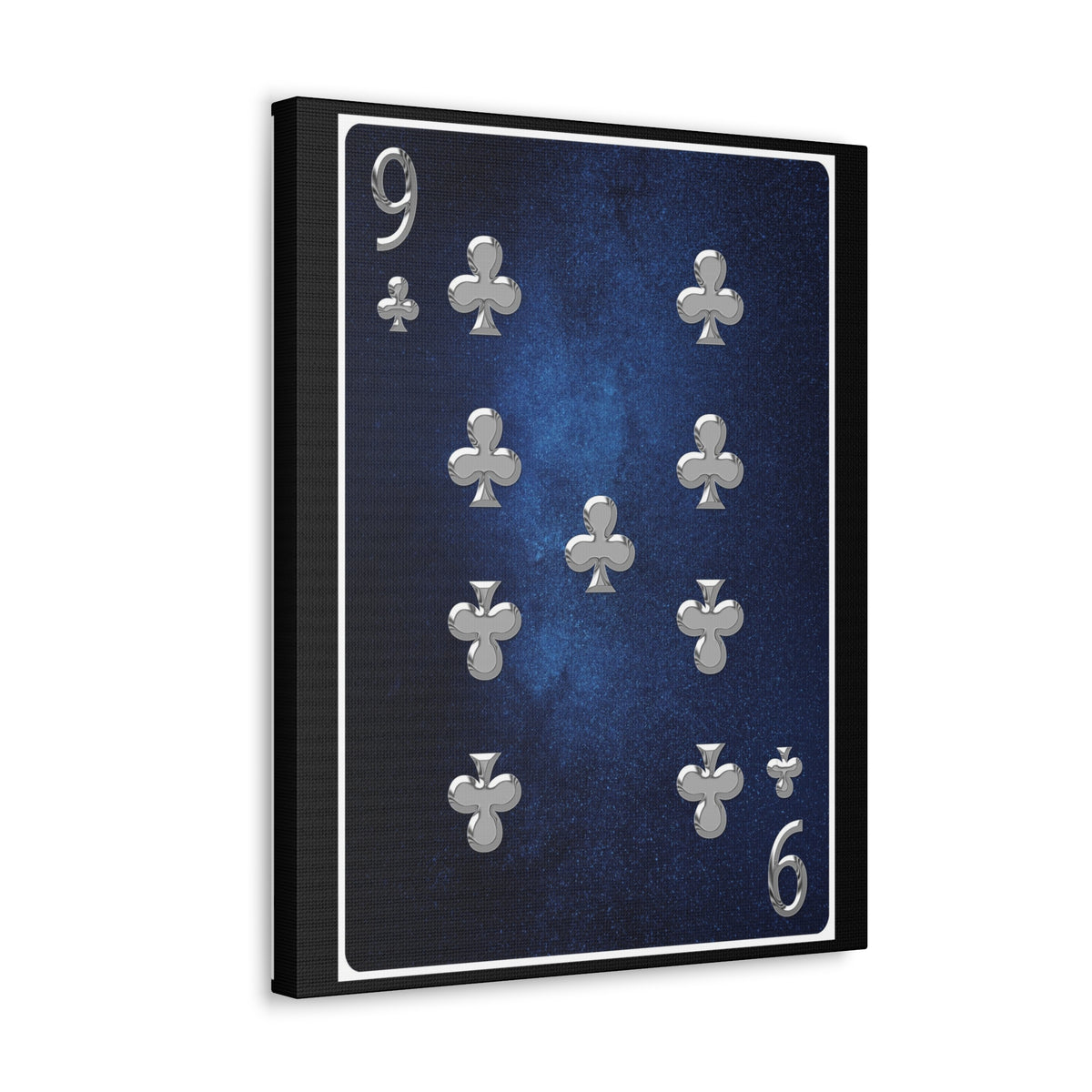Nine Of Clubs Space Background Playing Card Canvas Wall Art for Home Decor Ready-to-Hang-Express Your Love Gifts