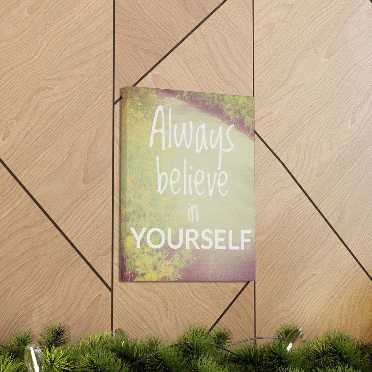 Inspirational Quote Canvas Always Believe In Yourself Motivational Print Ready to Hang Artwork-Express Your Love Gifts