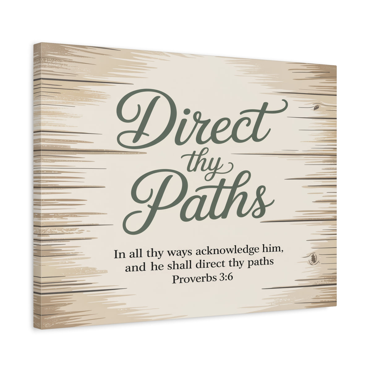 Scripture Canvas Direct Thy Paths Proverbs 3:6 Christian Wall Art Bible Verse Print Ready to Hang-Express Your Love Gifts