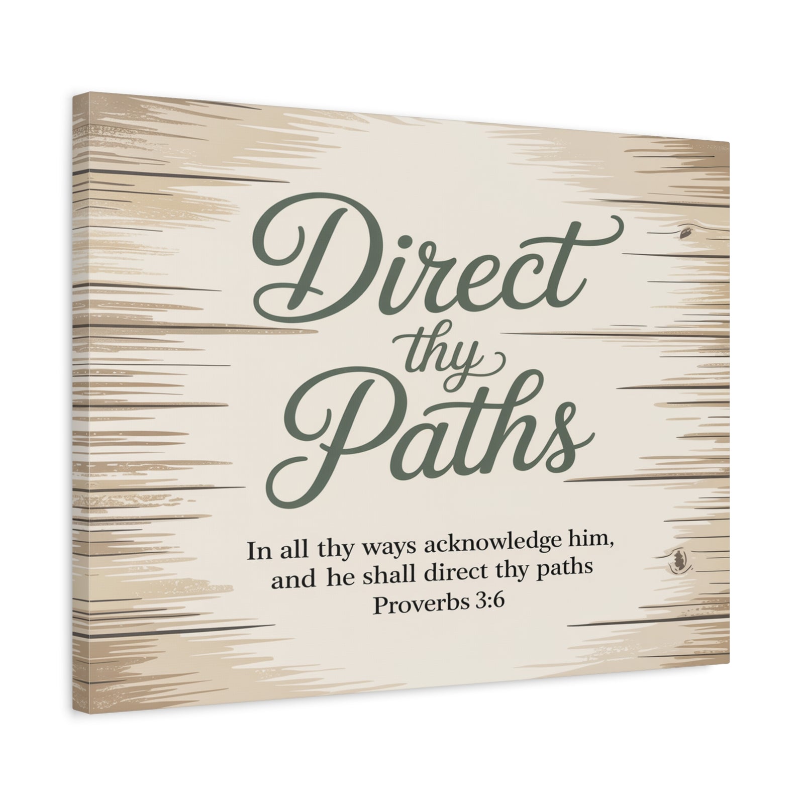 Scripture Canvas Direct Thy Paths Proverbs 3:6 Christian Wall Art Bible Verse Print Ready to Hang-Express Your Love Gifts
