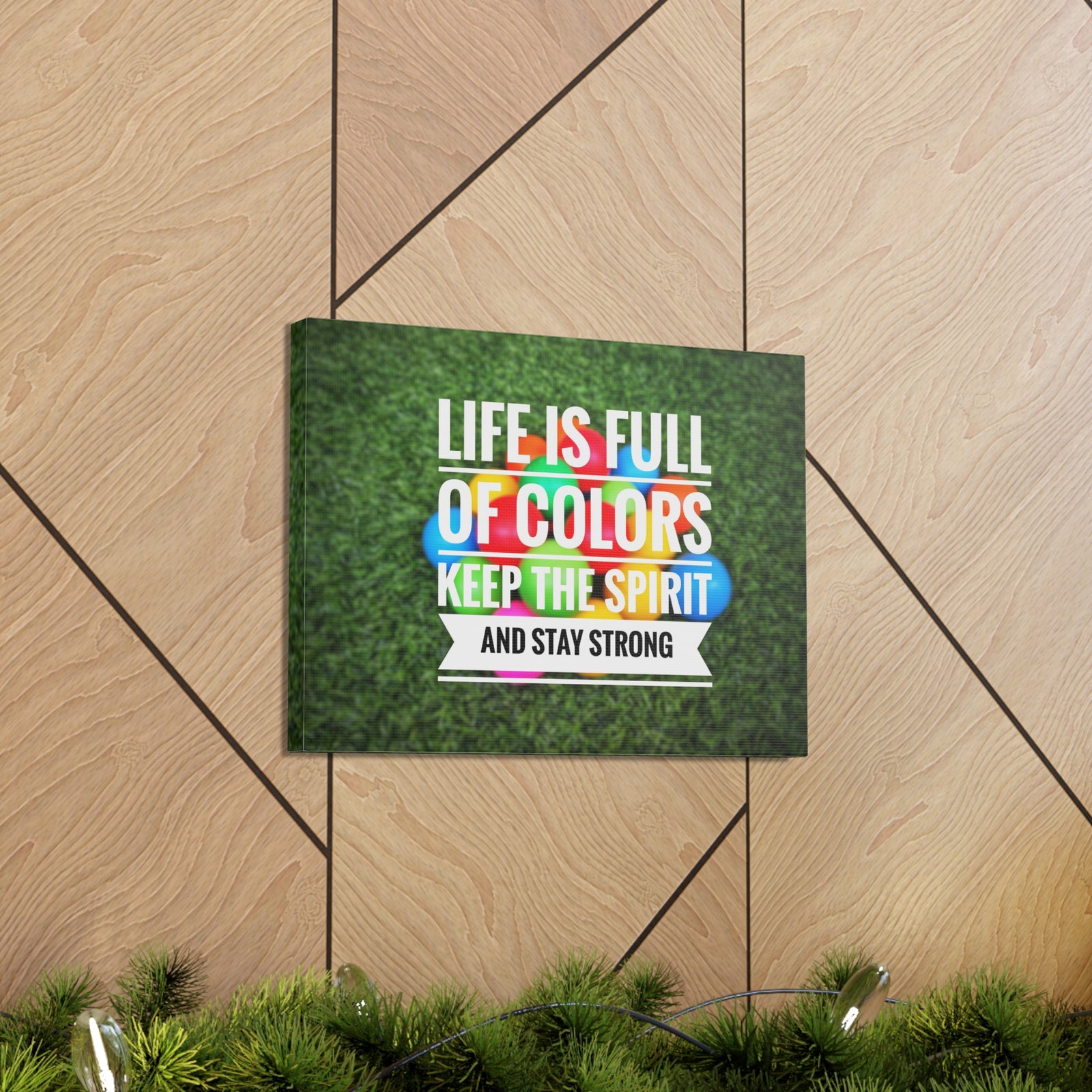 Inspirational Quote Canvas Life Is Full Of Colors Motivational Print Ready to Hang Artwork-Express Your Love Gifts