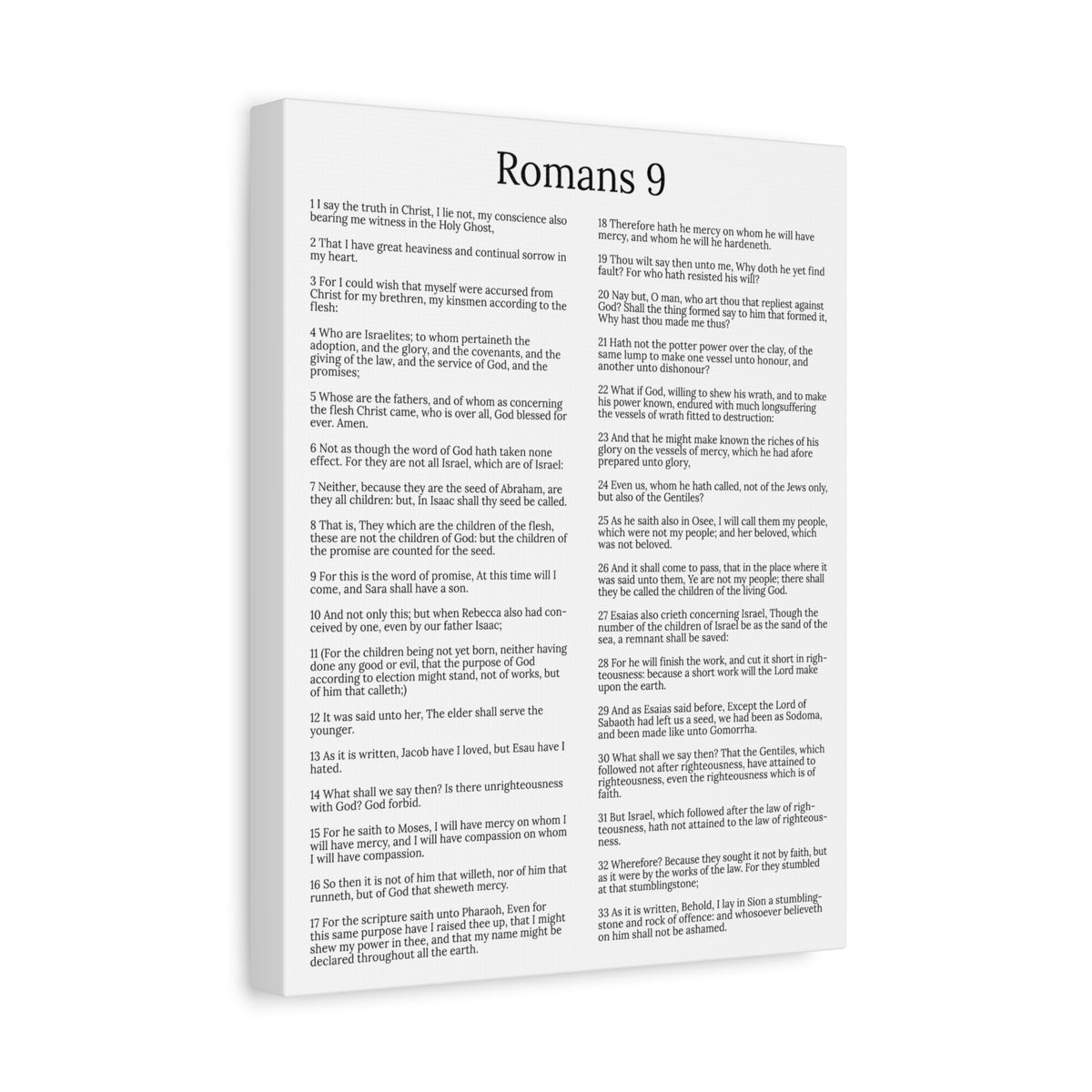Scripture Walls Romans 9 Chapter White God’s Sovereign Choice Christian Wall Art Print Ready to Hang Unframed-Express Your Love Gifts