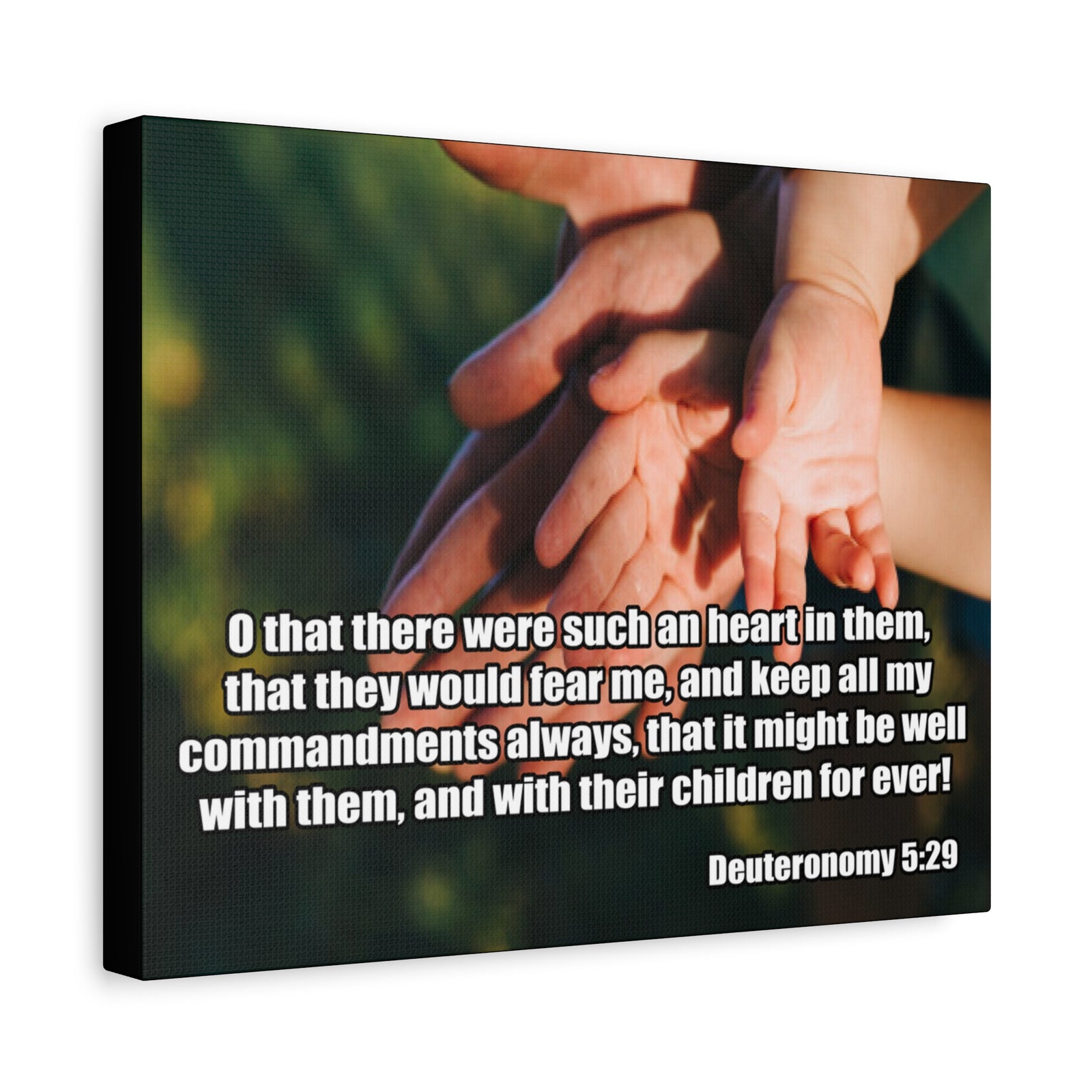 Bible Verse Canvas Keep All My Commandments Deuteronomy 5:29 Christian Home Décor Wall Art Scripture Ready to Hang Faith Print-Express Your Love Gifts