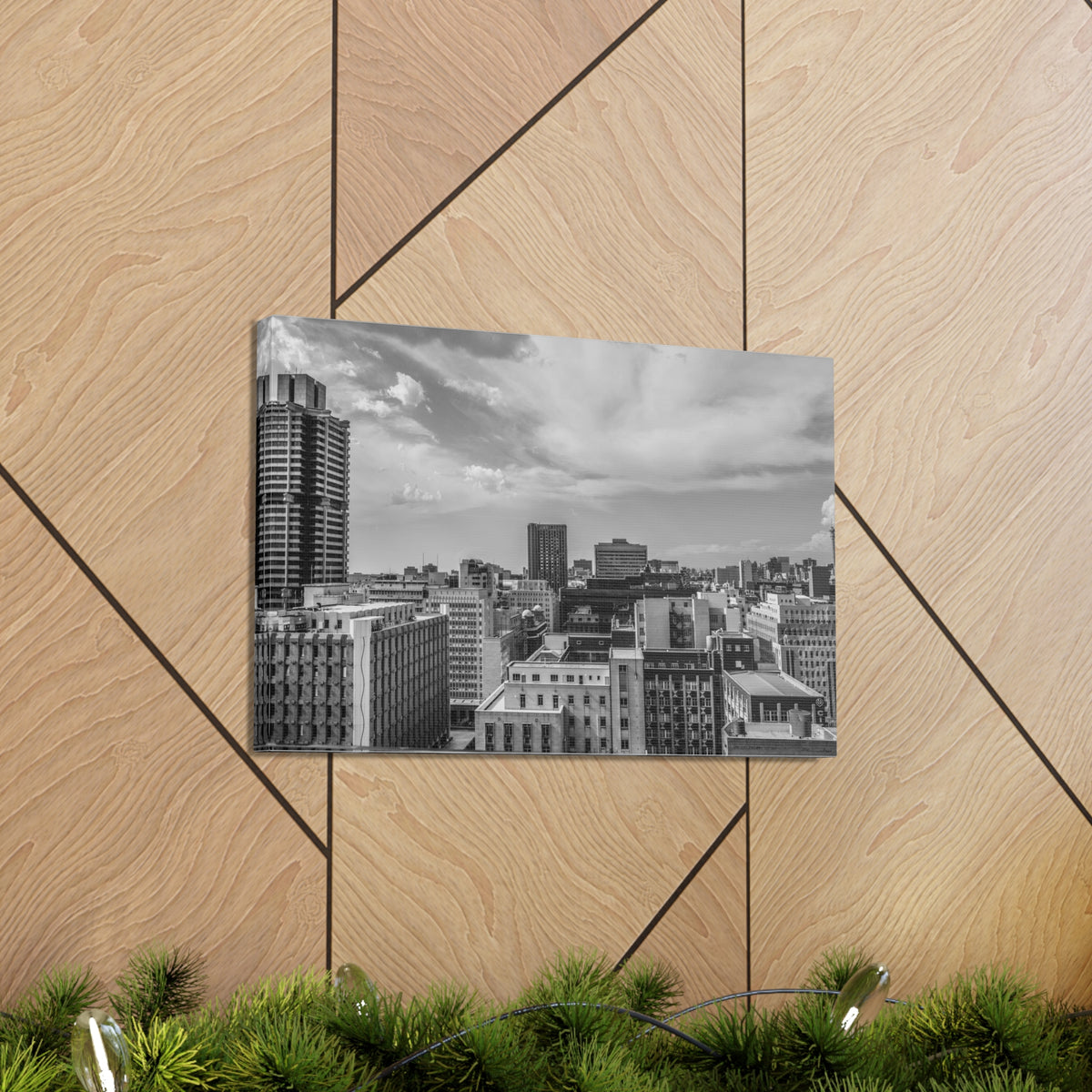 Johannesburg Black And White Skyline Canvas Artwork High-Quality Breathtaking Stunning Cityscape for Home Decor Ready to Hang-Express Your Love Gifts