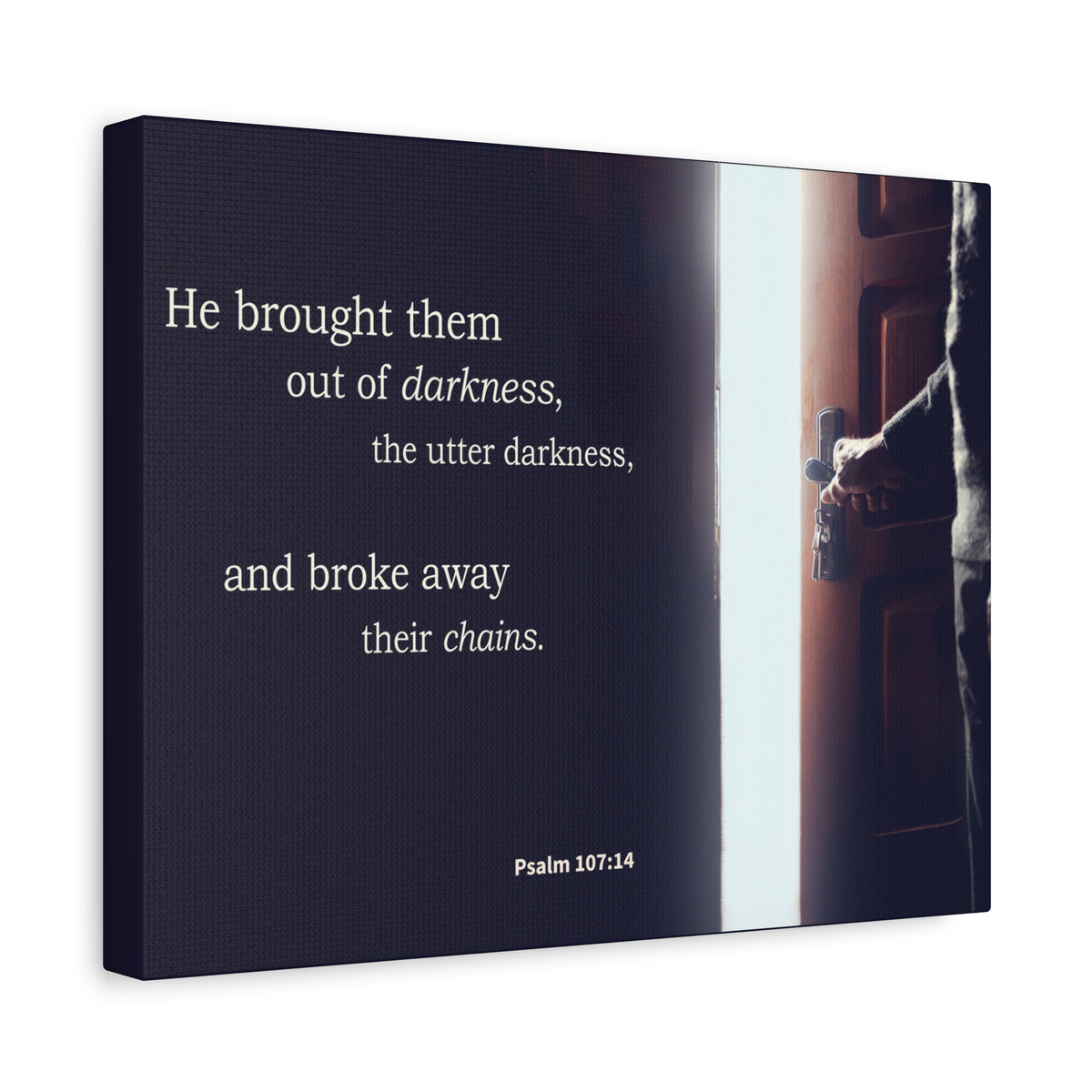 Scripture Walls He Brought Them Psalm 107:14 Bible Verse Canvas Christian Wall Art Ready to Hang-Express Your Love Gifts