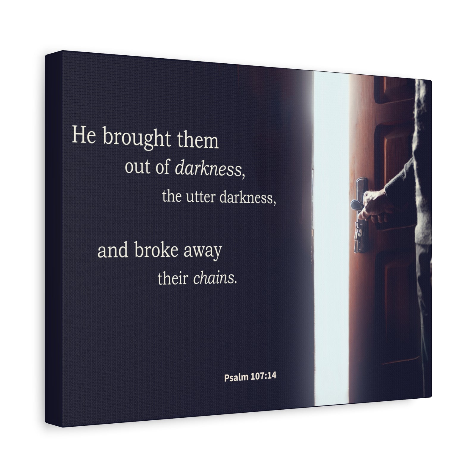 Scripture Walls He Brought Them Psalm 107:14 Bible Verse Canvas Christian Wall Art Ready to Hang-Express Your Love Gifts