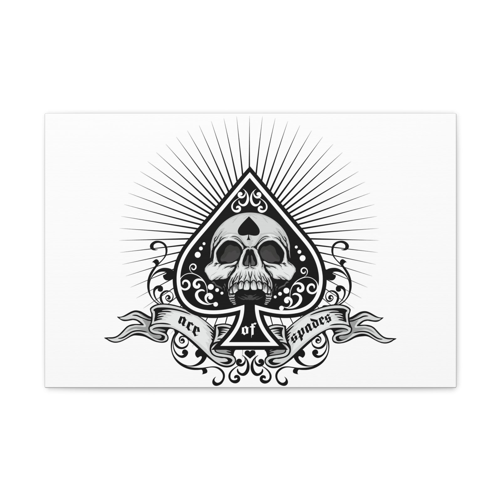 Grunge Ace of Spades Playing Card Canvas Wall Art for Home Decor Ready-to-Hang-Express Your Love Gifts