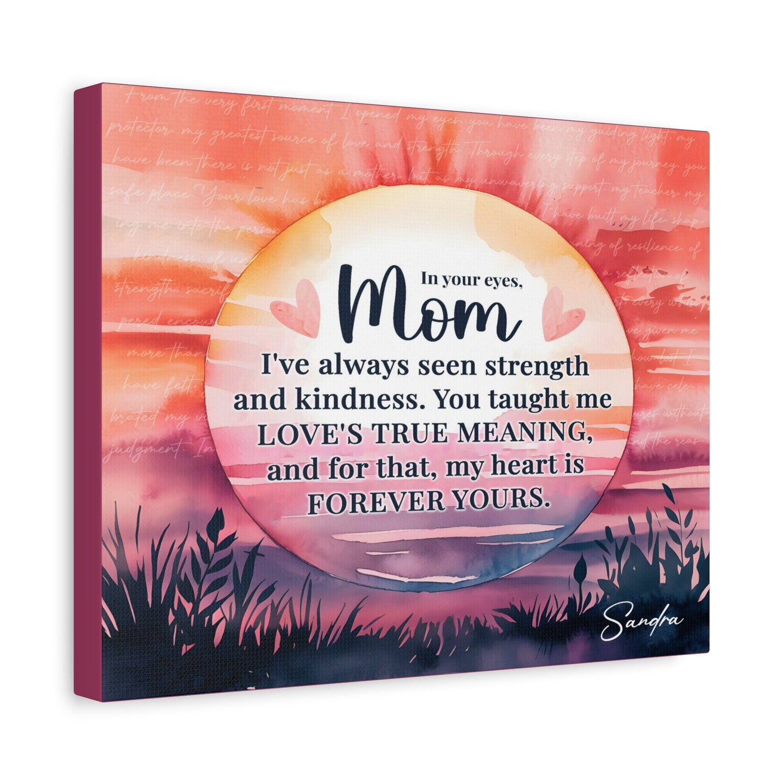 Personalized To Mom Forever Yours Inspirational Quote – Elegant Home Décor-Express Your Love Gifts