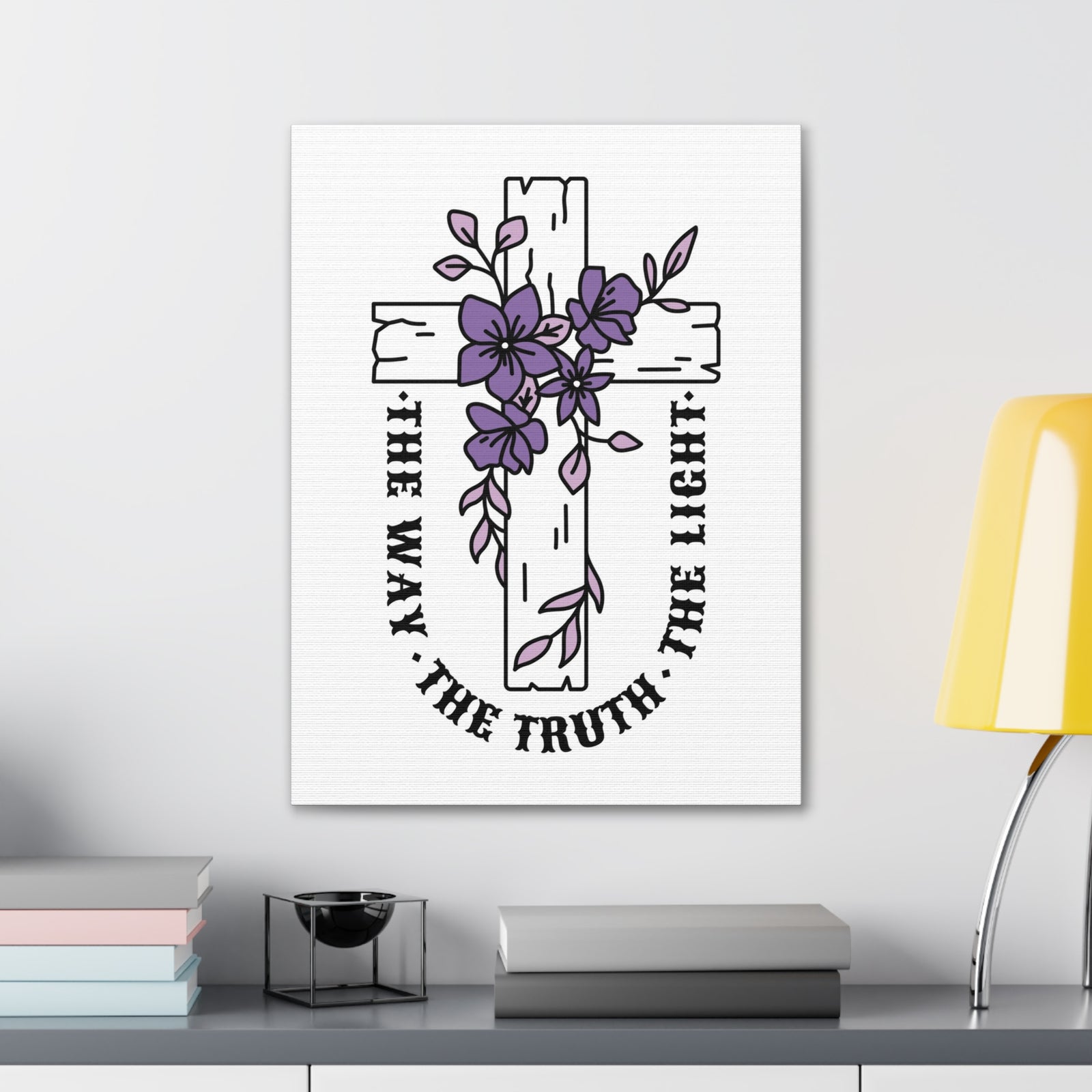 Scripture Walls John 14:6 Way Truth Life Bible Verse Canvas Christian Wall Art Ready to Hang Unframed-Express Your Love Gifts