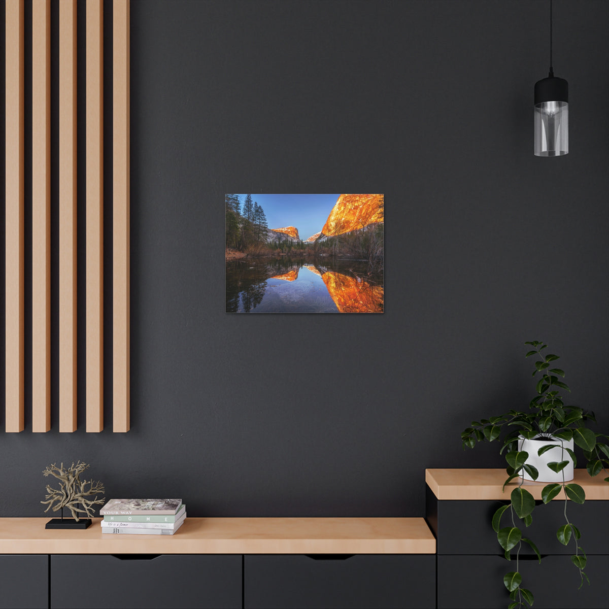 Mountain Golden Hour Lake Nature Wilderness Photography Canvas Wall Art for Home Decor Ready-to-Hang-Express Your Love Gifts