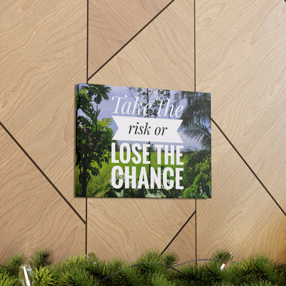 Inspirational Quote Canvas Take The Risk Or Lose The Change Wall Art Motivational Motto Inspiring Prints Artwork Decor Ready to Hang-Express Your Love Gifts