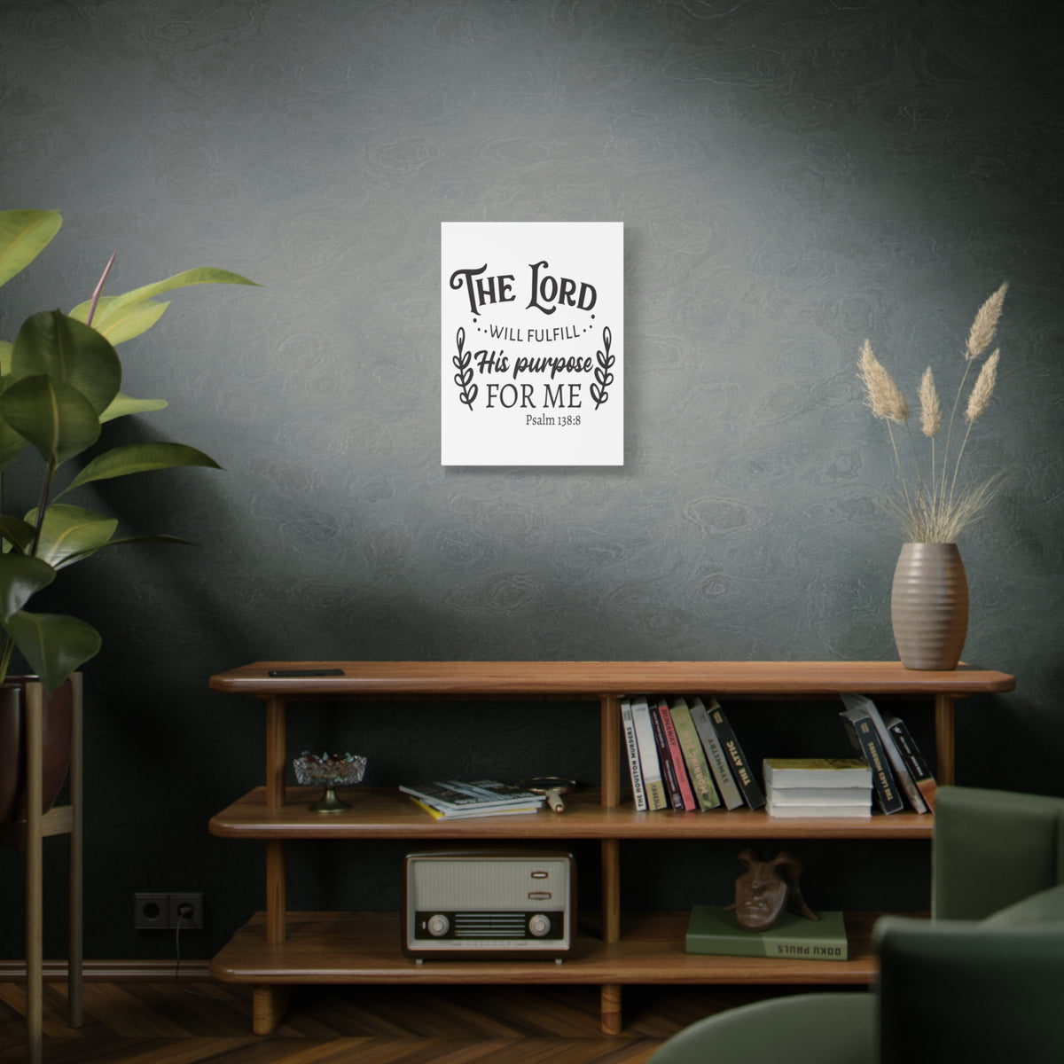 Scripture Canvas Purpose For Me Psalm 138:8 Christian Wall Art Bible Verse Print Ready to Hang-Express Your Love Gifts