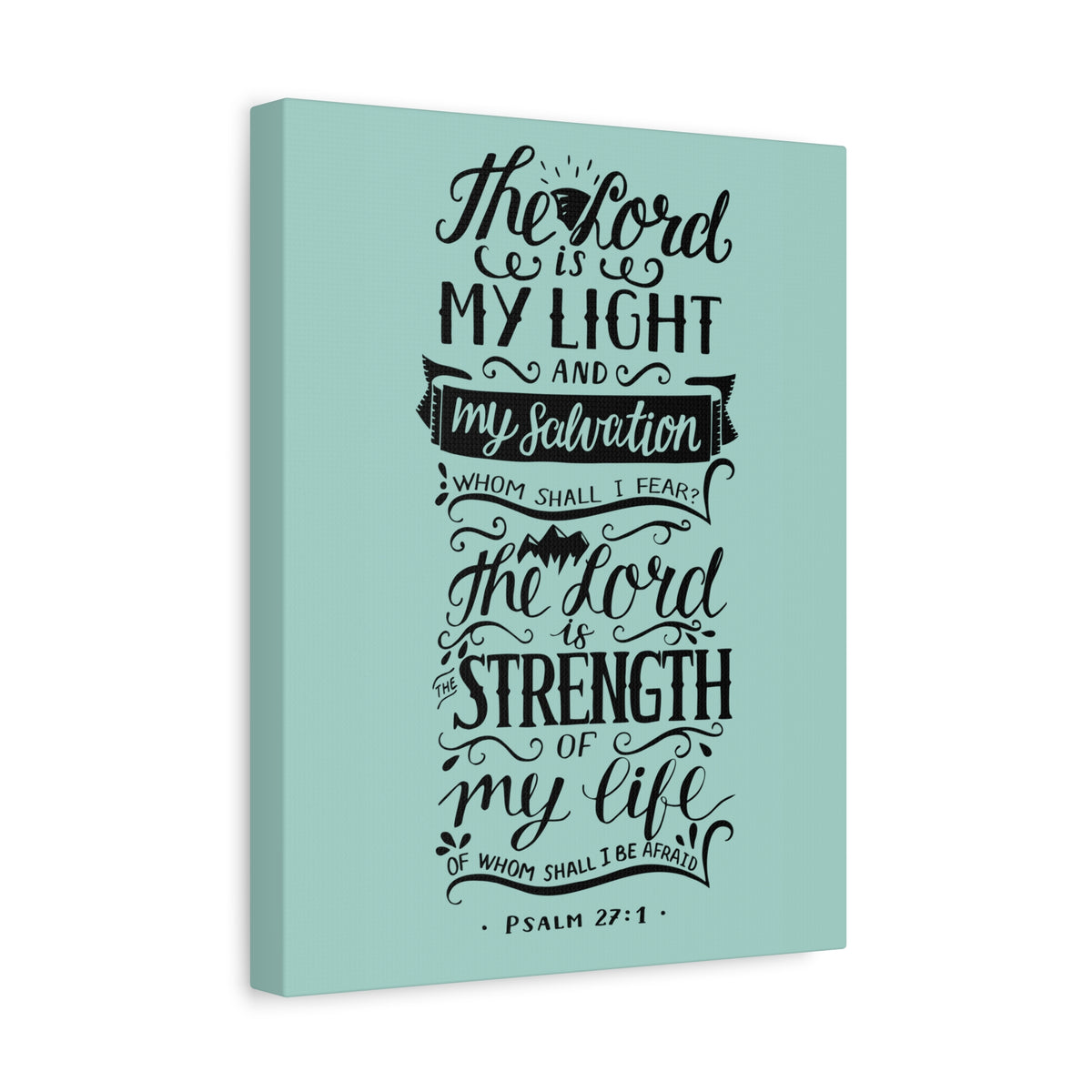 Scripture Canvas The Lord Is My Light Psalm 27 :1 Christian Wall Art Bible Verse Print Ready To Hang-Express Your Love Gifts