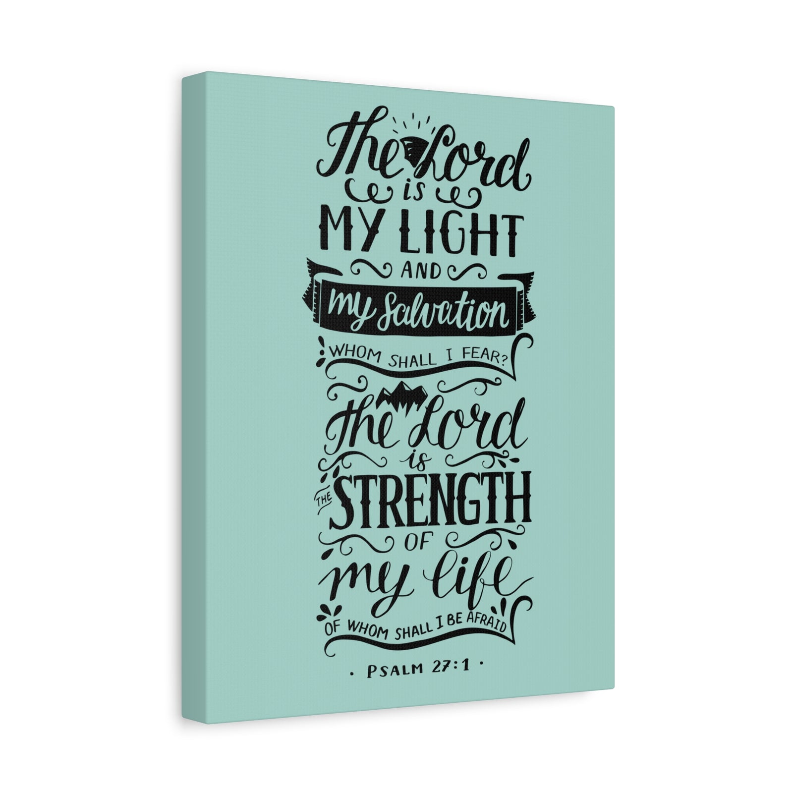 Scripture Canvas The Lord Is My Light Psalm 27 :1 Christian Wall Art Bible Verse Print Ready To Hang-Express Your Love Gifts