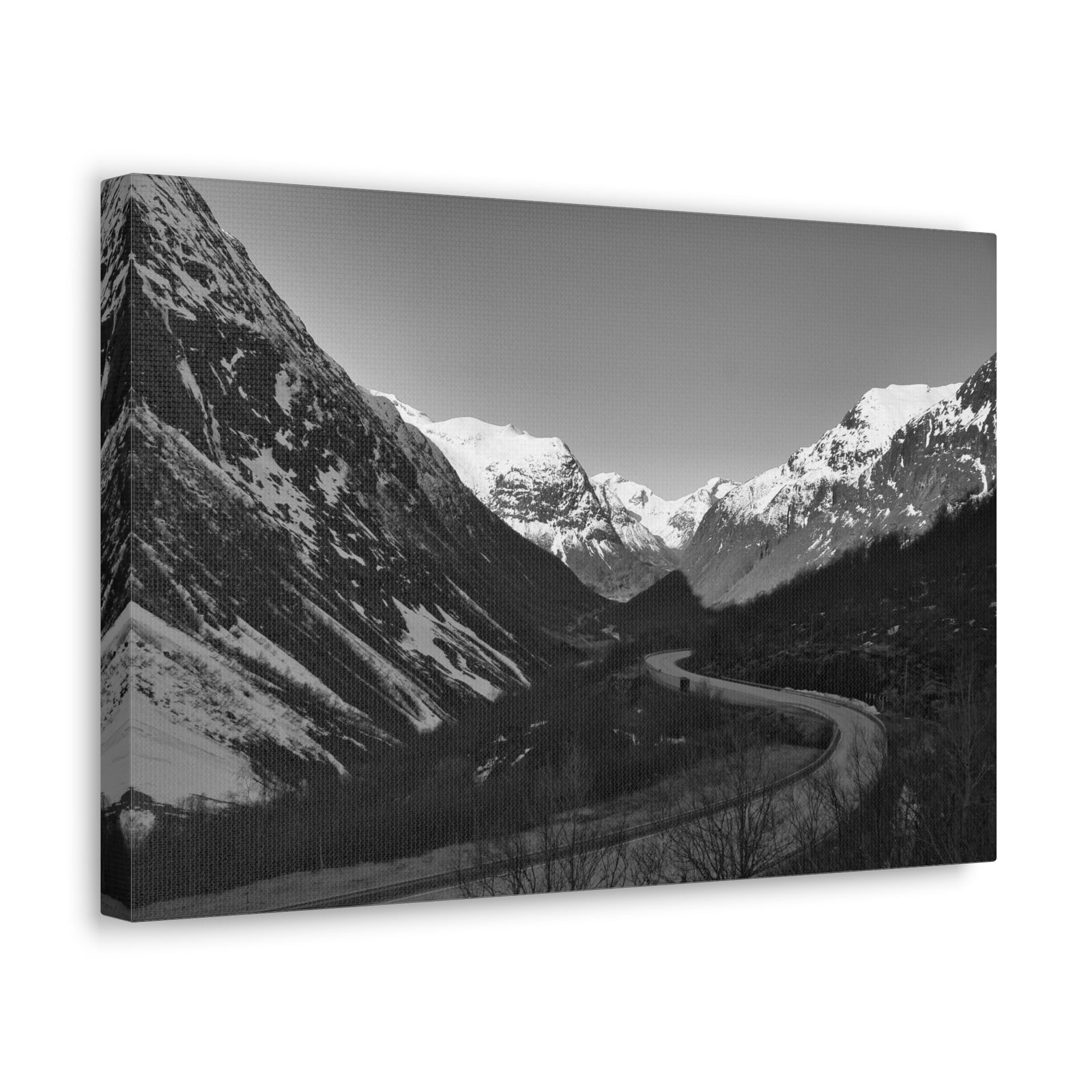 Forest Mountain Black And White Nature Wilderness Photography Canvas Wall Art for Home Decor Ready-to-Hang-Express Your Love Gifts
