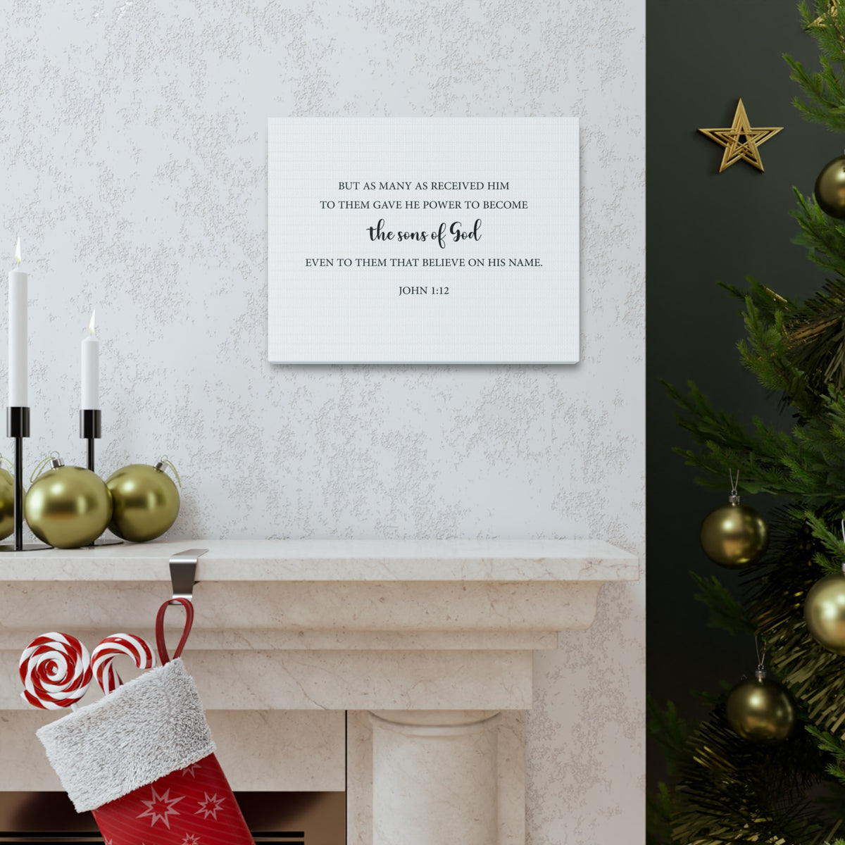 Scripture Walls The Sons Of God John 1:12 Bible Verse Canvas Christian Wall Art Ready To Hang-Express Your Love Gifts