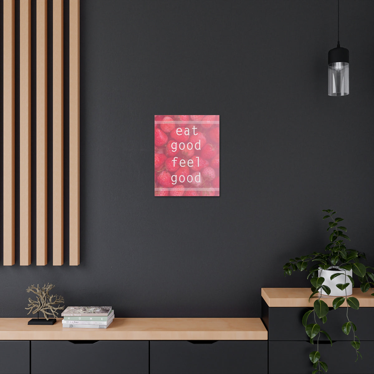 Inspirational Quote Canvas Eat Good Feel Good Motivational Print Ready to Hang Artwork-Express Your Love Gifts