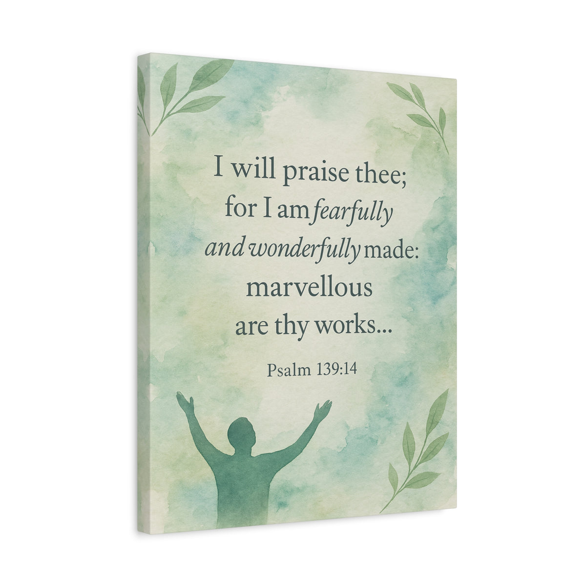 Bible Verse Canvas Psalm 139:14 Christian Home Décor Wall Art Scripture Ready to Hang Faith Print-Express Your Love Gifts