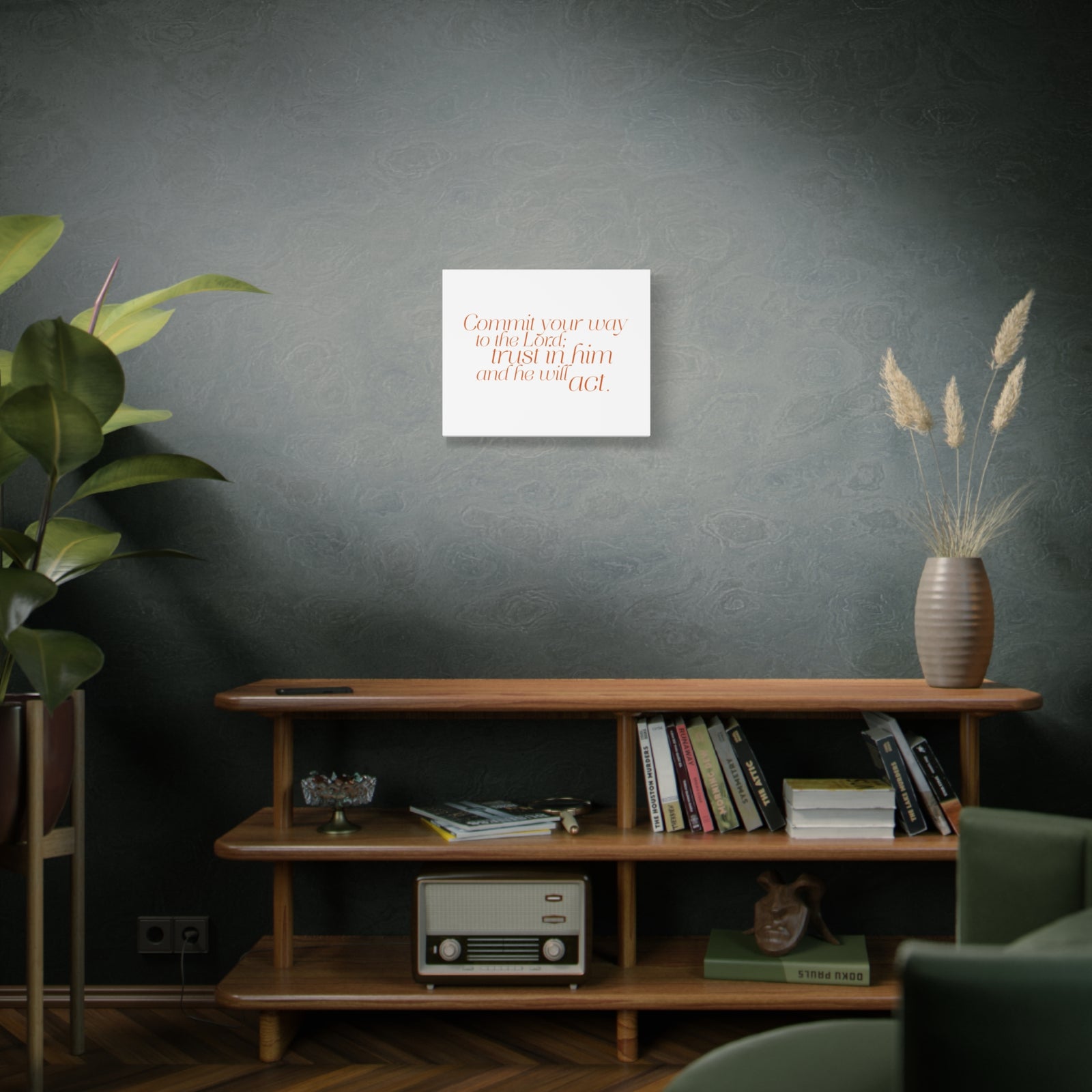Scripture Walls Your Way to The Lord Orange Psalm 37:5 Bible Verse Canvas Christian Wall Art Ready to Hang-Express Your Love Gifts