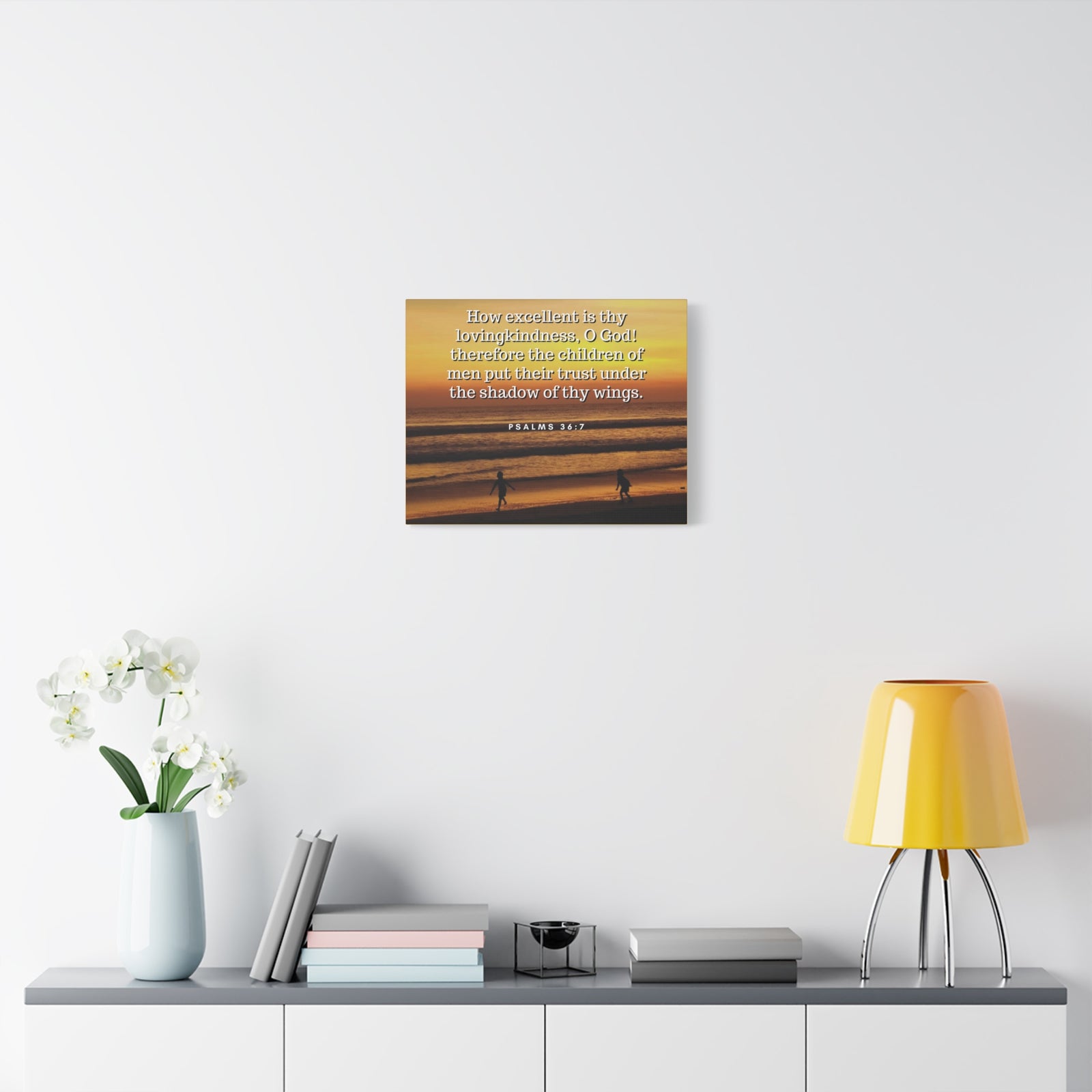 Scripture Walls Children Of Men Psalms 36:7 Bible Verse Canvas Christian Wall Art Ready to Hang-Express Your Love Gifts