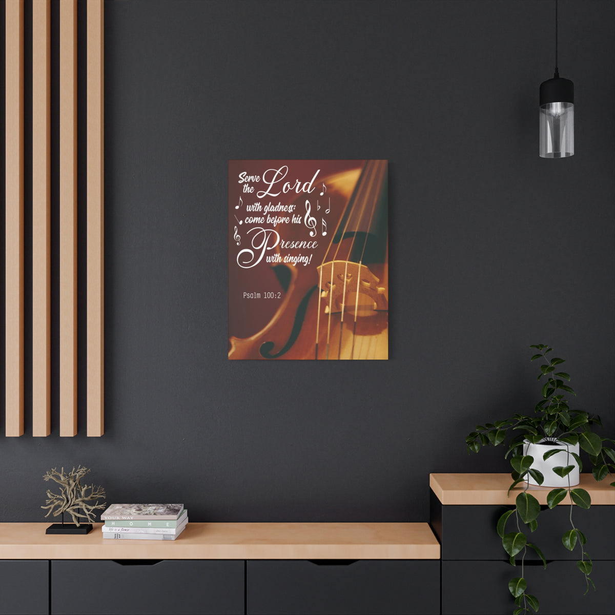 Scripture Canvas Serve the Lord With Gladness Psalm 100:2 Christian Wall Art Bible Verse Print Ready to Hang-Express Your Love Gifts