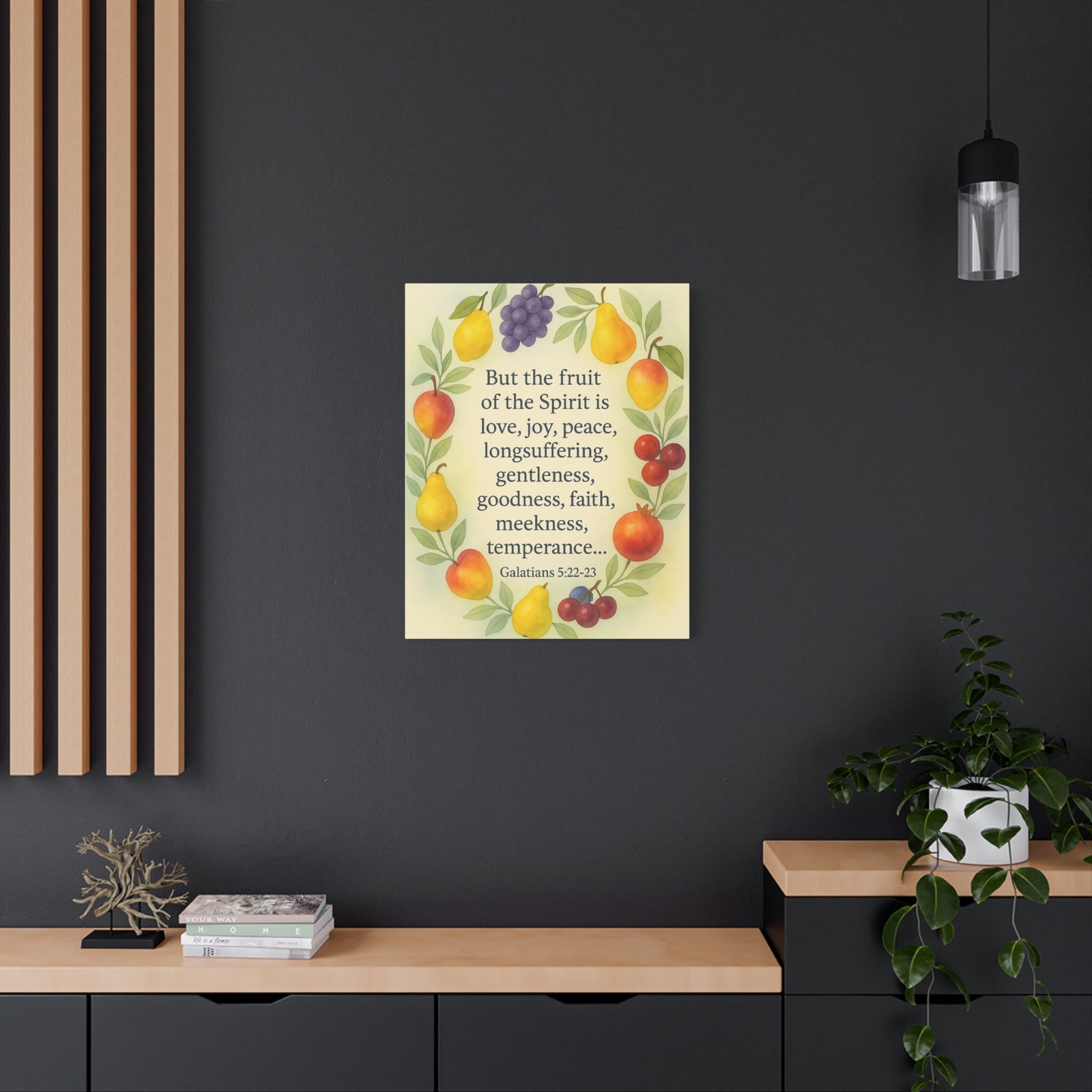 Bible Verse Canvas Galatians 5:22-23 Christian Home Décor Wall Art Scripture Ready to Hang Faith Print-Express Your Love Gifts