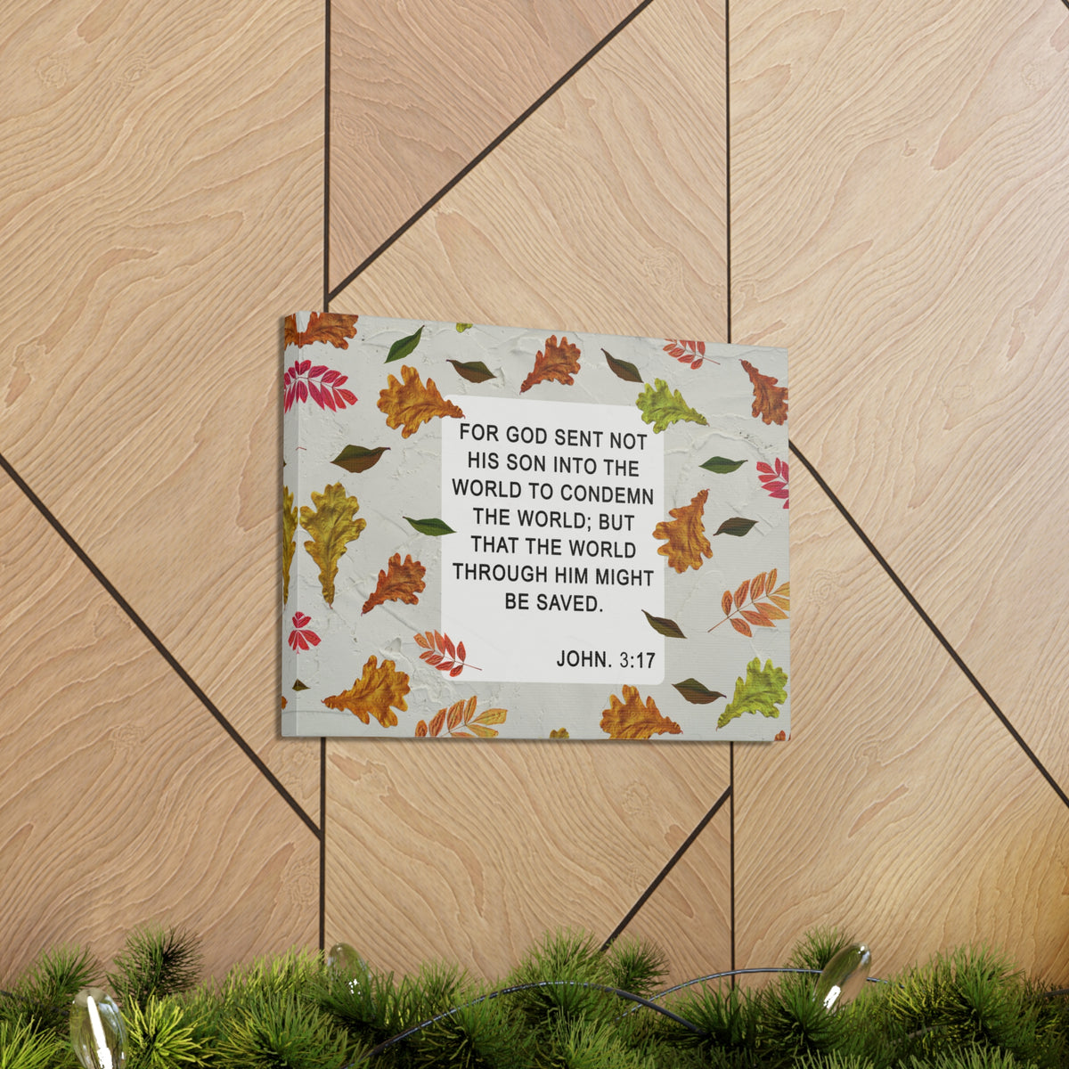 Scripture Walls God Sent John 3:17 Bible Verse Canvas Christian Wall Art Ready to Hang-Express Your Love Gifts