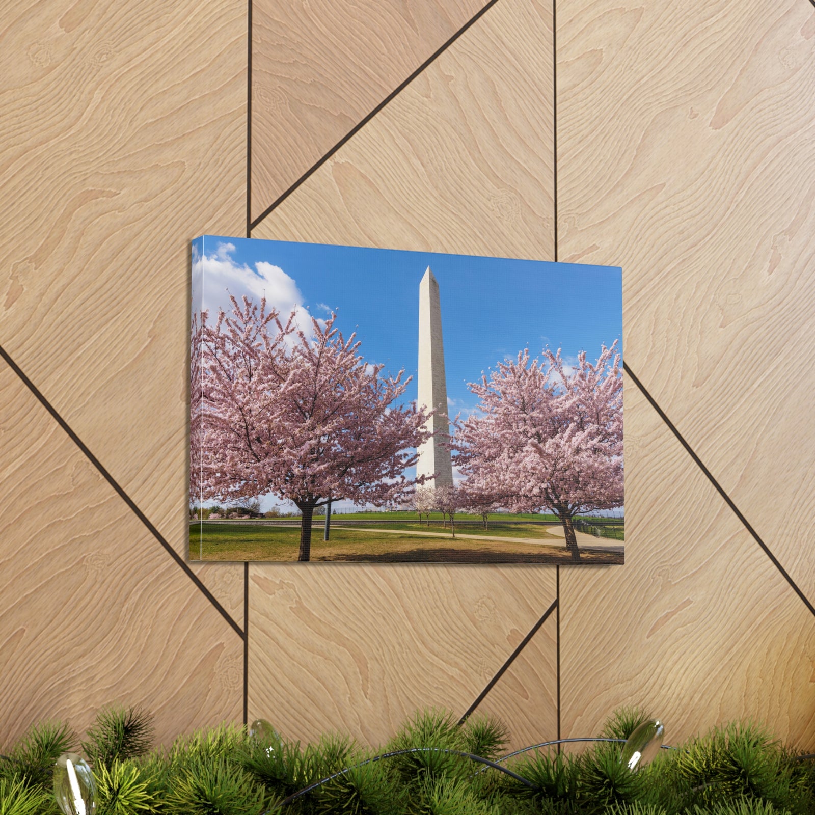 Mall Washington Blossom Festival Nature Wilderness Photography Canvas Wall Art for Home Decor Ready-to-Hang-Express Your Love Gifts