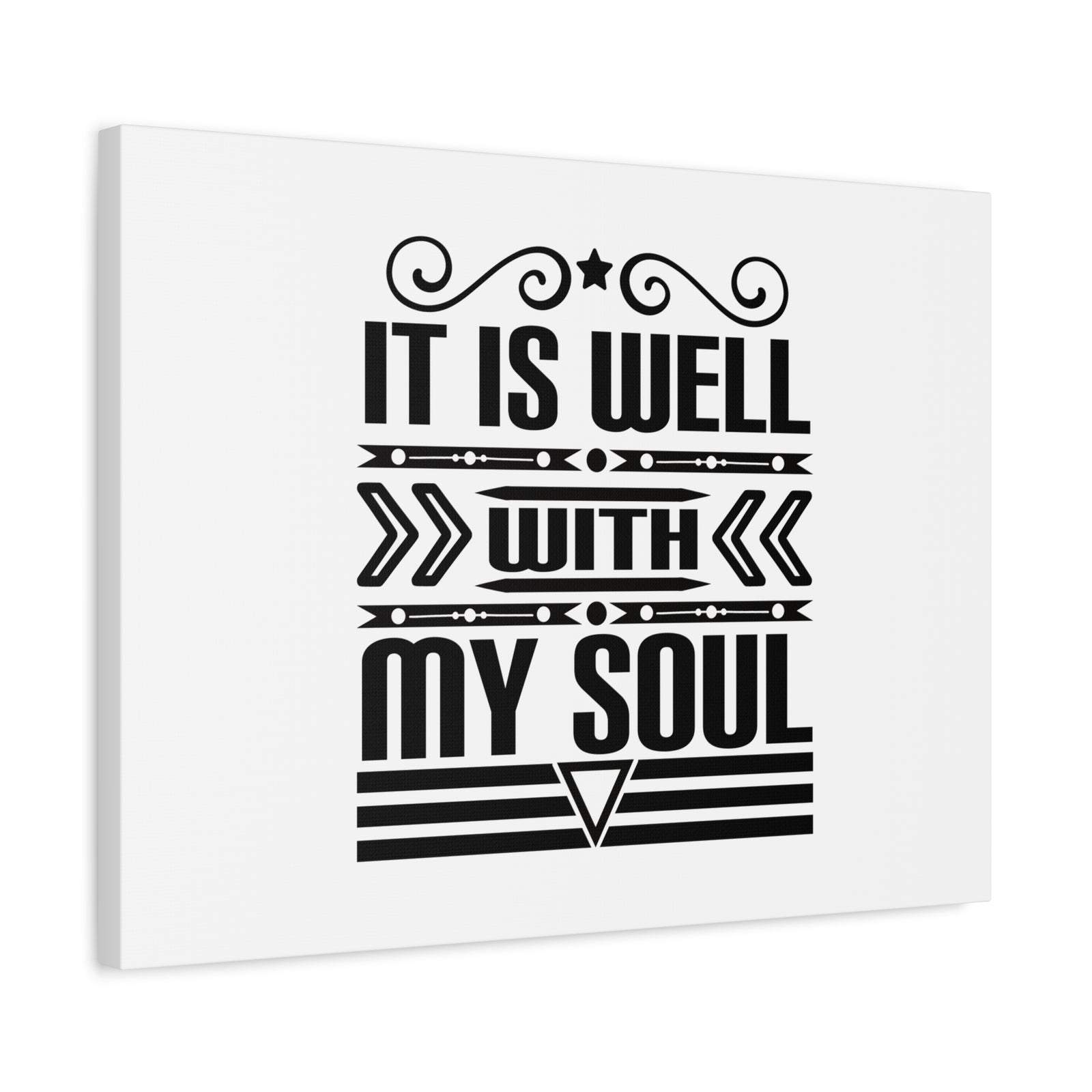 Scripture Canvas It Is Well With My Soul Psalm 42:7 Arrow Black Christian Wall Art Bible Verse Print Ready to Hang-Express Your Love Gifts