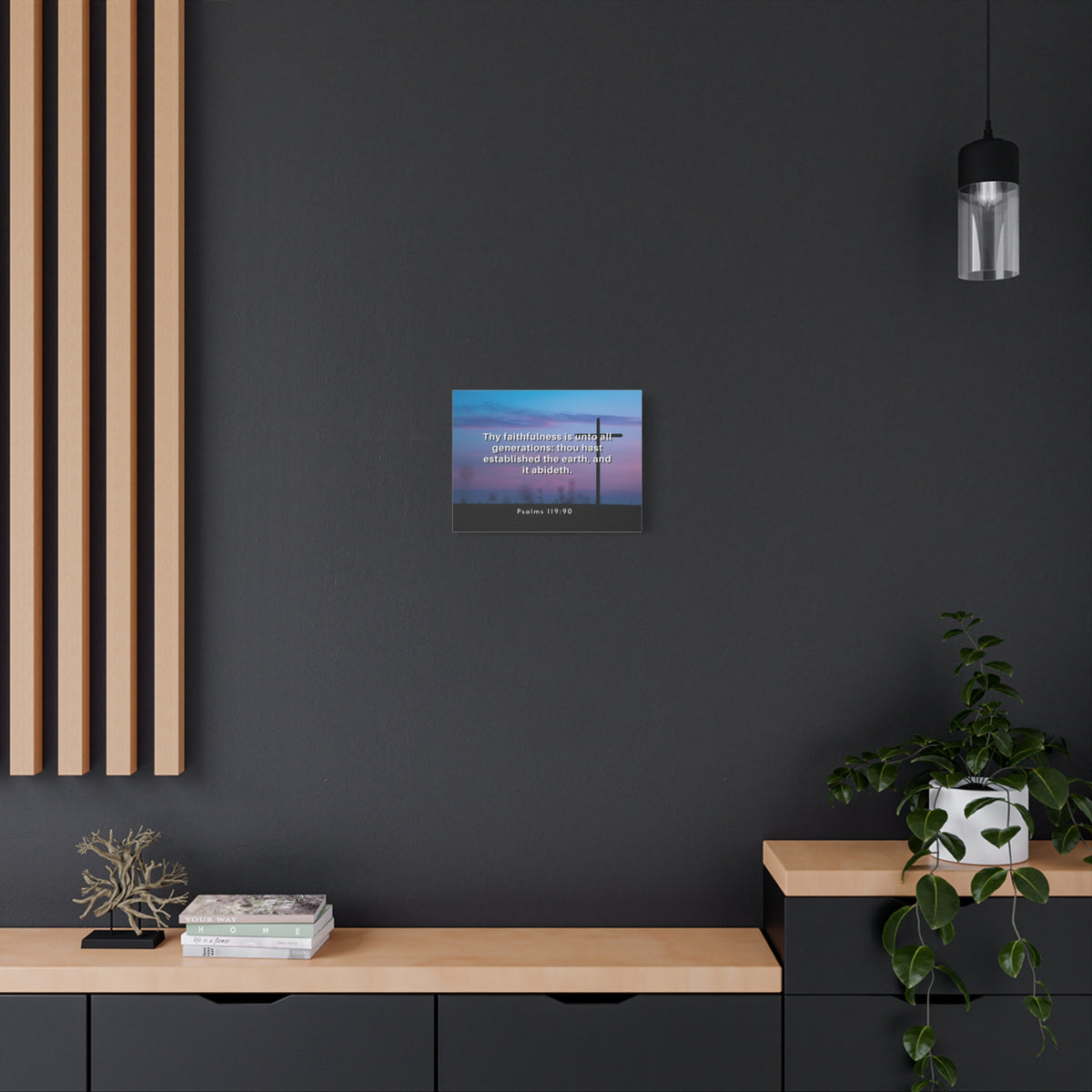 Scripture Canvas Thy Faithfulness Psalm 119:90 Christian Wall Art Bible Verse Print Ready to Hang-Express Your Love Gifts