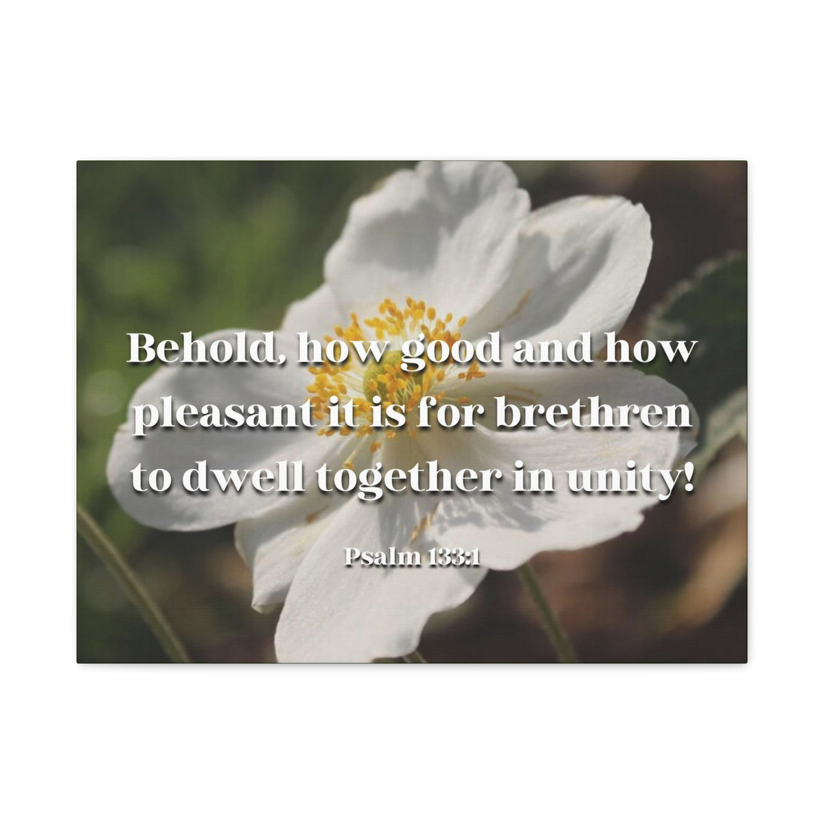 Scripture Canvas Dwell Together In Unity Psalm 13:31 Christian Wall Art Bible Verse Print Ready to Hang-Express Your Love Gifts
