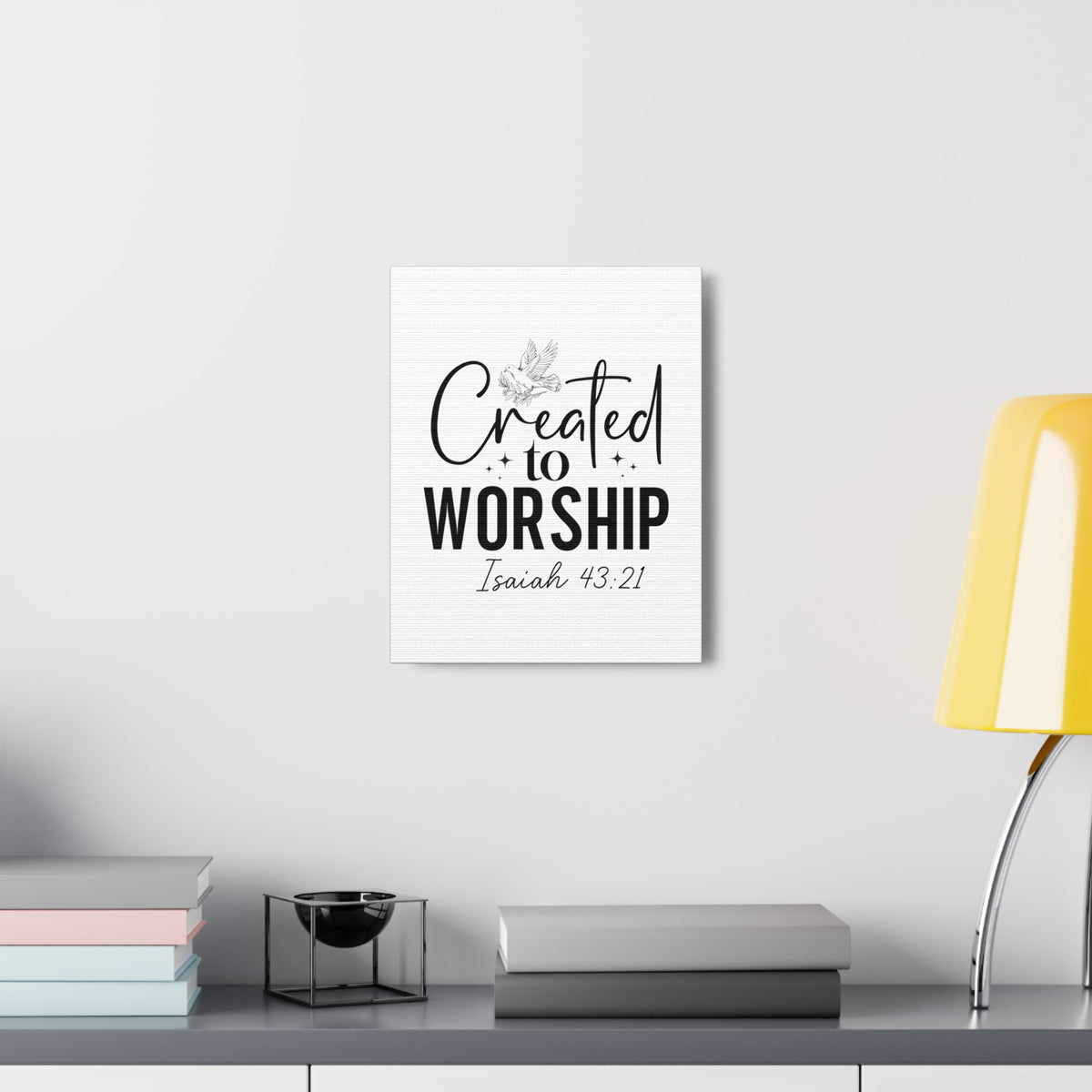Scripture Walls Isaiah 43:21 Created to Worship Bible Verse Canvas Christian Wall Art Ready to Hang Unframed-Express Your Love Gifts