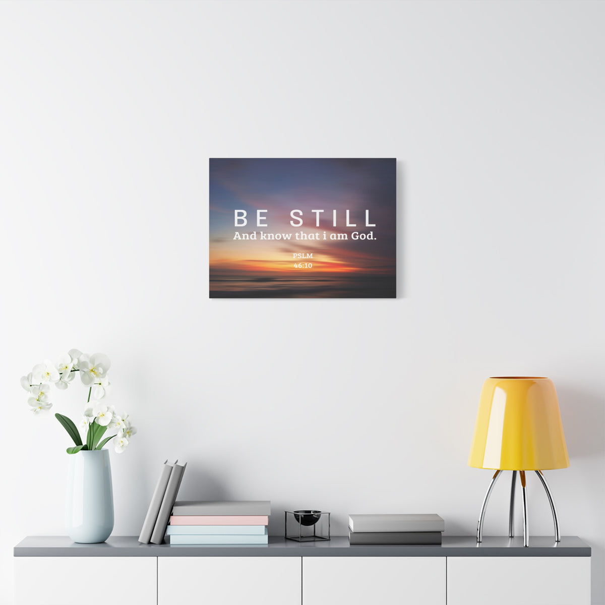 Scripture Canvas Be Still Psalm 46:10 Christian Wall Art Bible Verse Print Ready to Hang-Express Your Love Gifts