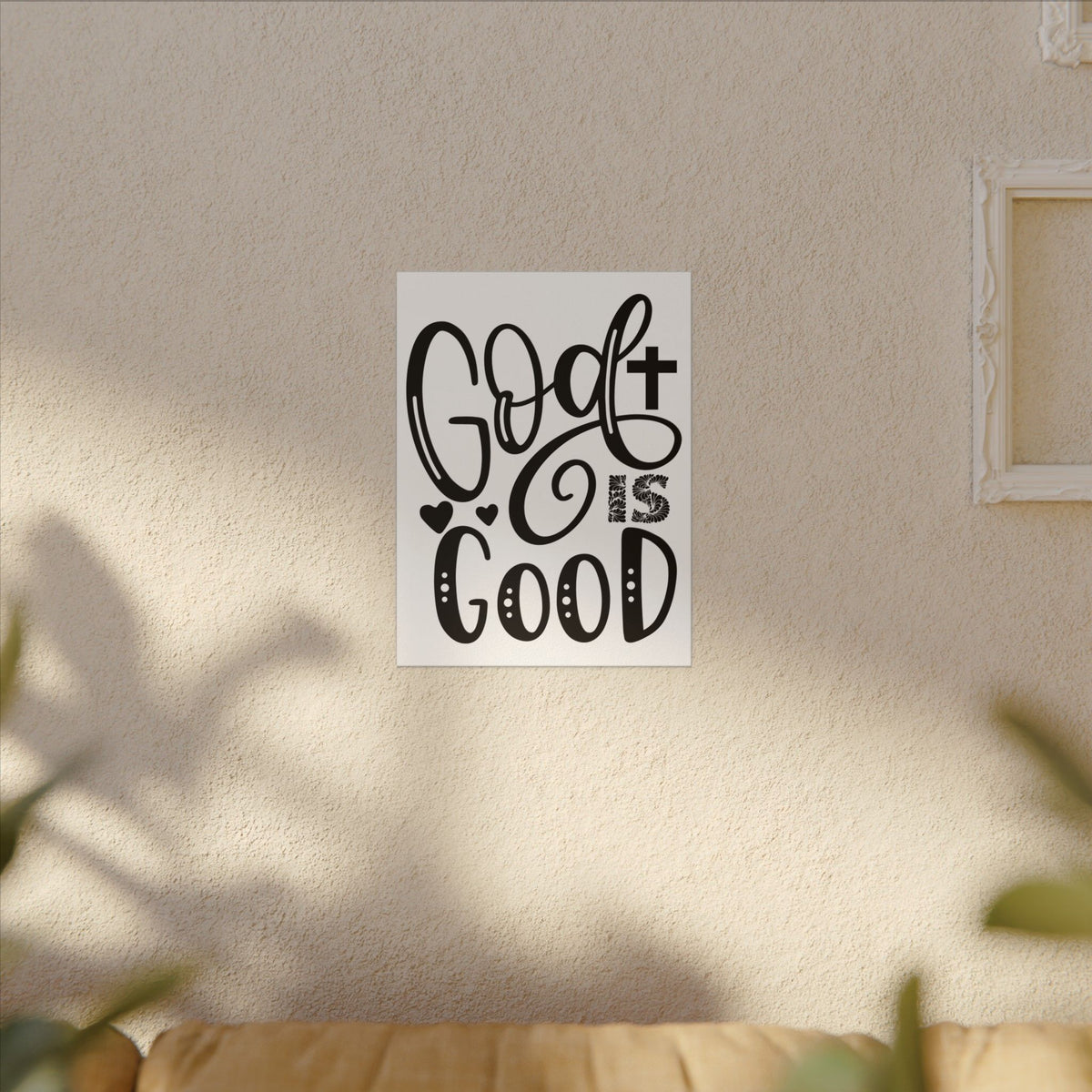 Scripture Canvas God Is Good Psalm 34:8 Christian Wall Art Print Ready to Hang-Express Your Love Gifts