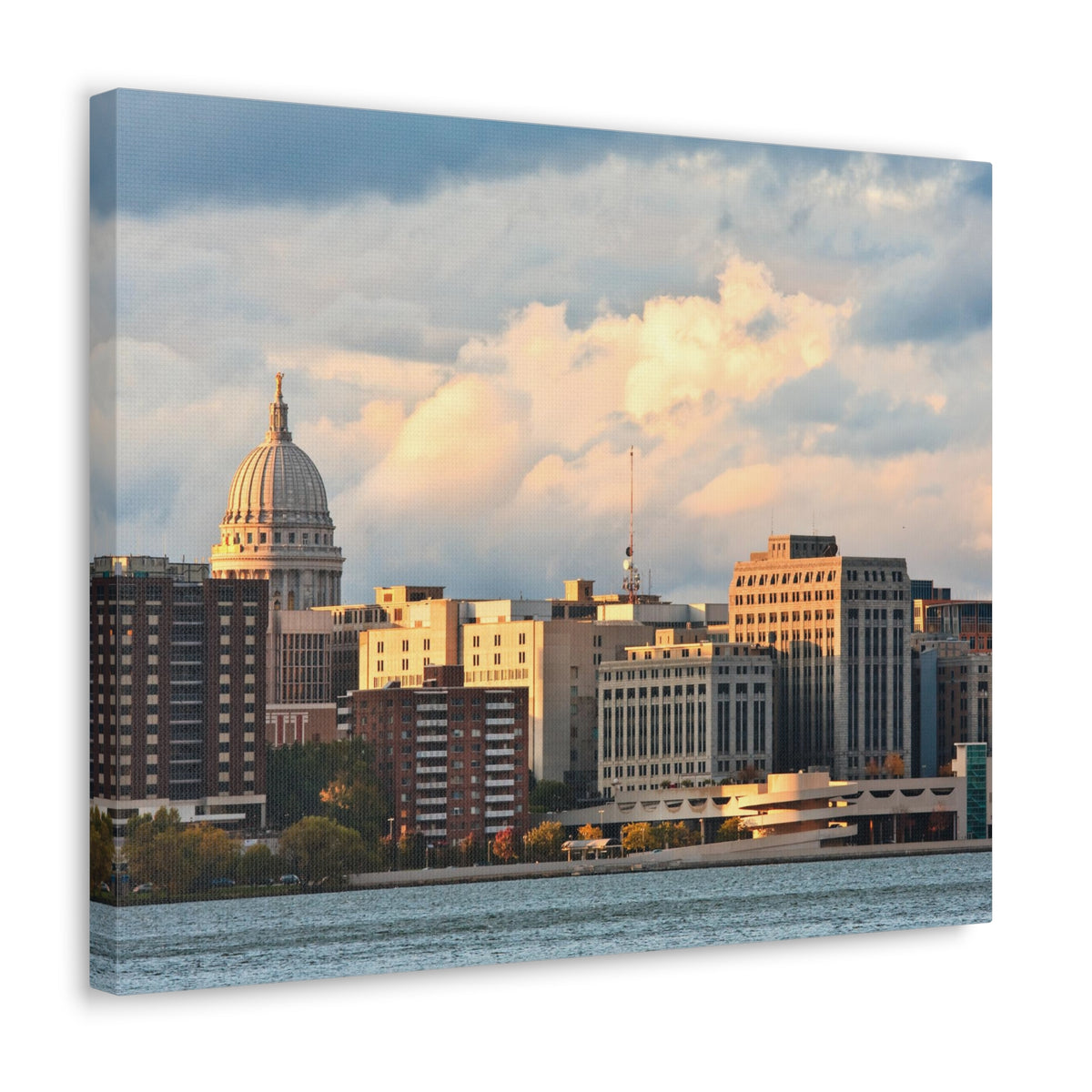 Madison Skyline Daytime Canvas Artwork High-Quality Breathtaking Stunning Cityscape for Home Decor Ready to Hang-Express Your Love Gifts