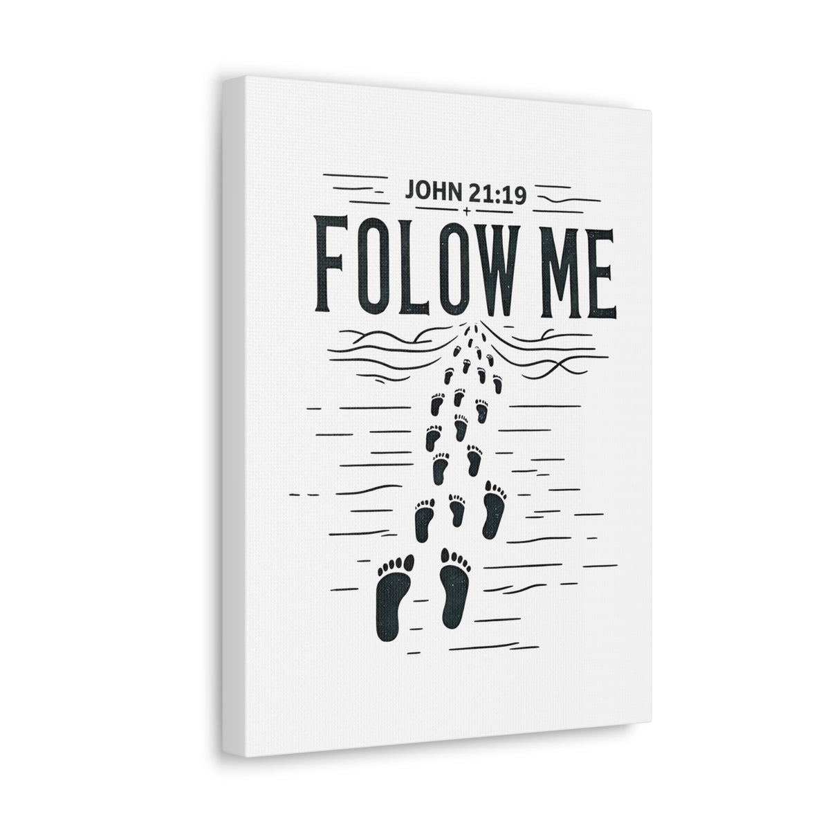 Scripture Walls John 21:19 Follow Me Bible Verse Canvas Christian Wall Art Ready to Hang Unframed-Express Your Love Gifts
