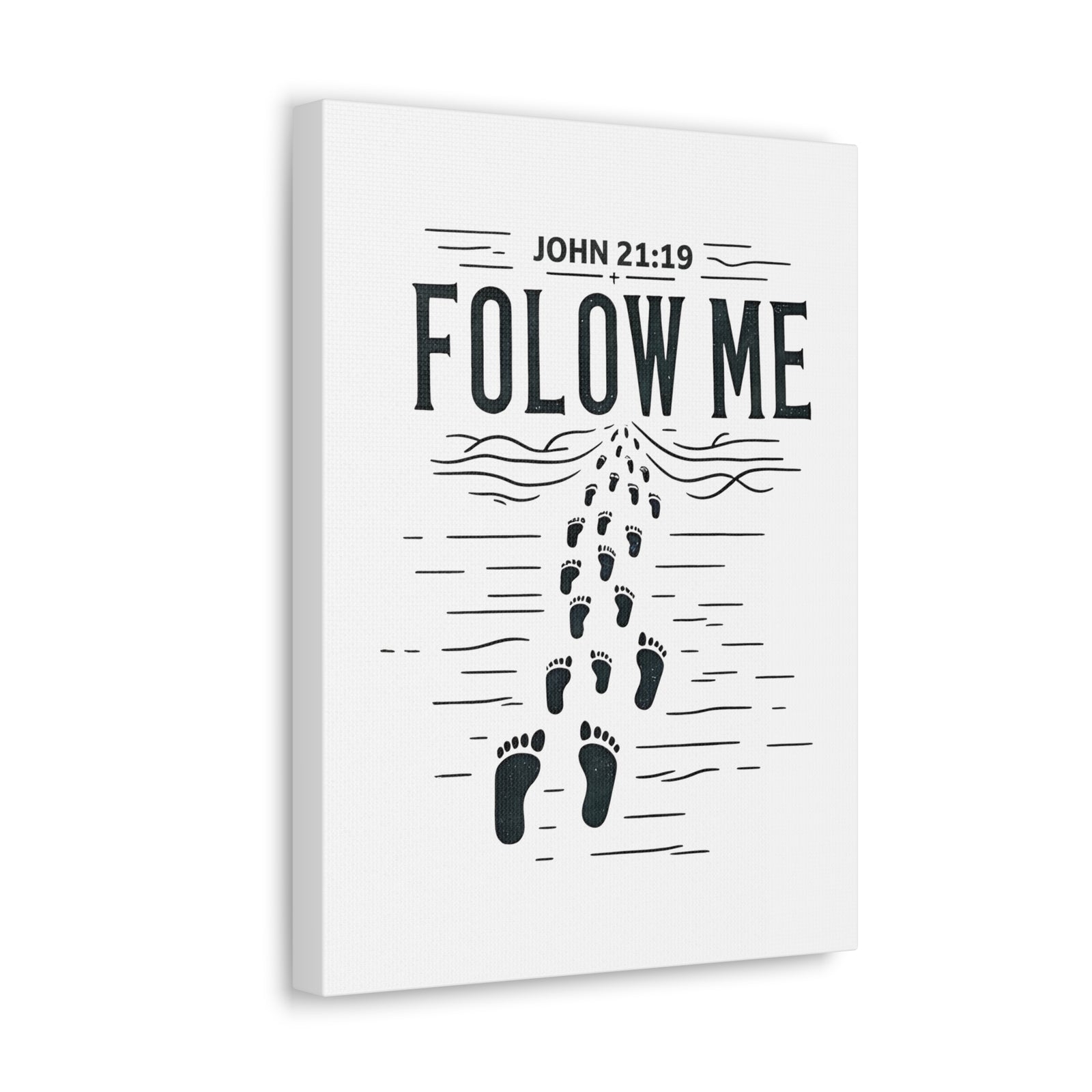 Scripture Walls John 21:19 Follow Me Bible Verse Canvas Christian Wall Art Ready to Hang Unframed-Express Your Love Gifts